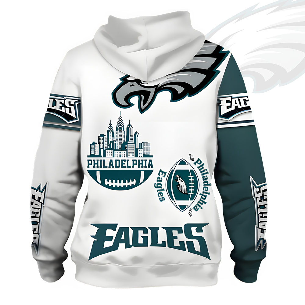 Unisex Philadelphia Eagles Printed Hoodie – Bold Zip Up Sweatshirt for Fans