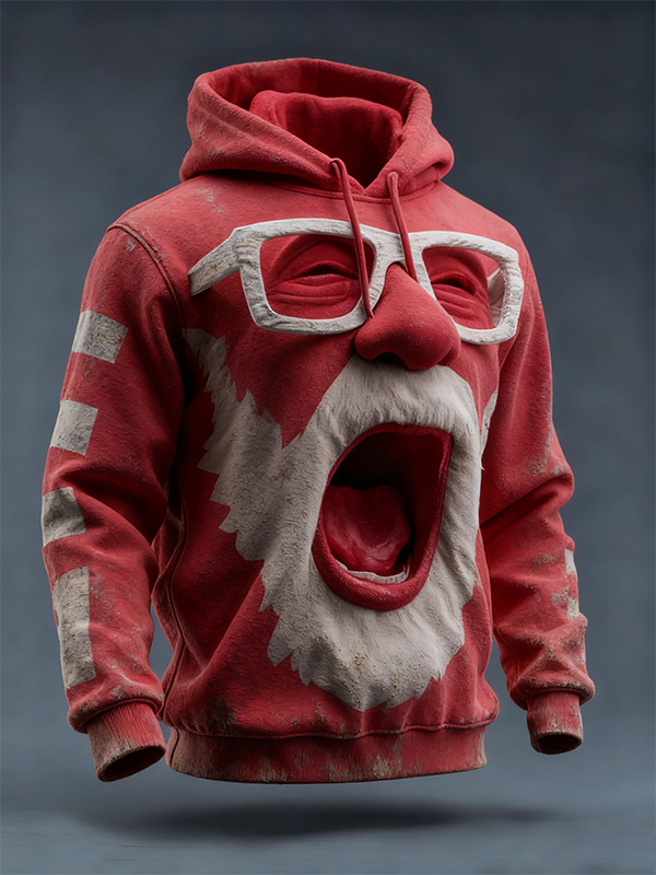 Men's Christmas Funny Santa Claus 3D Print Casual Hoodie