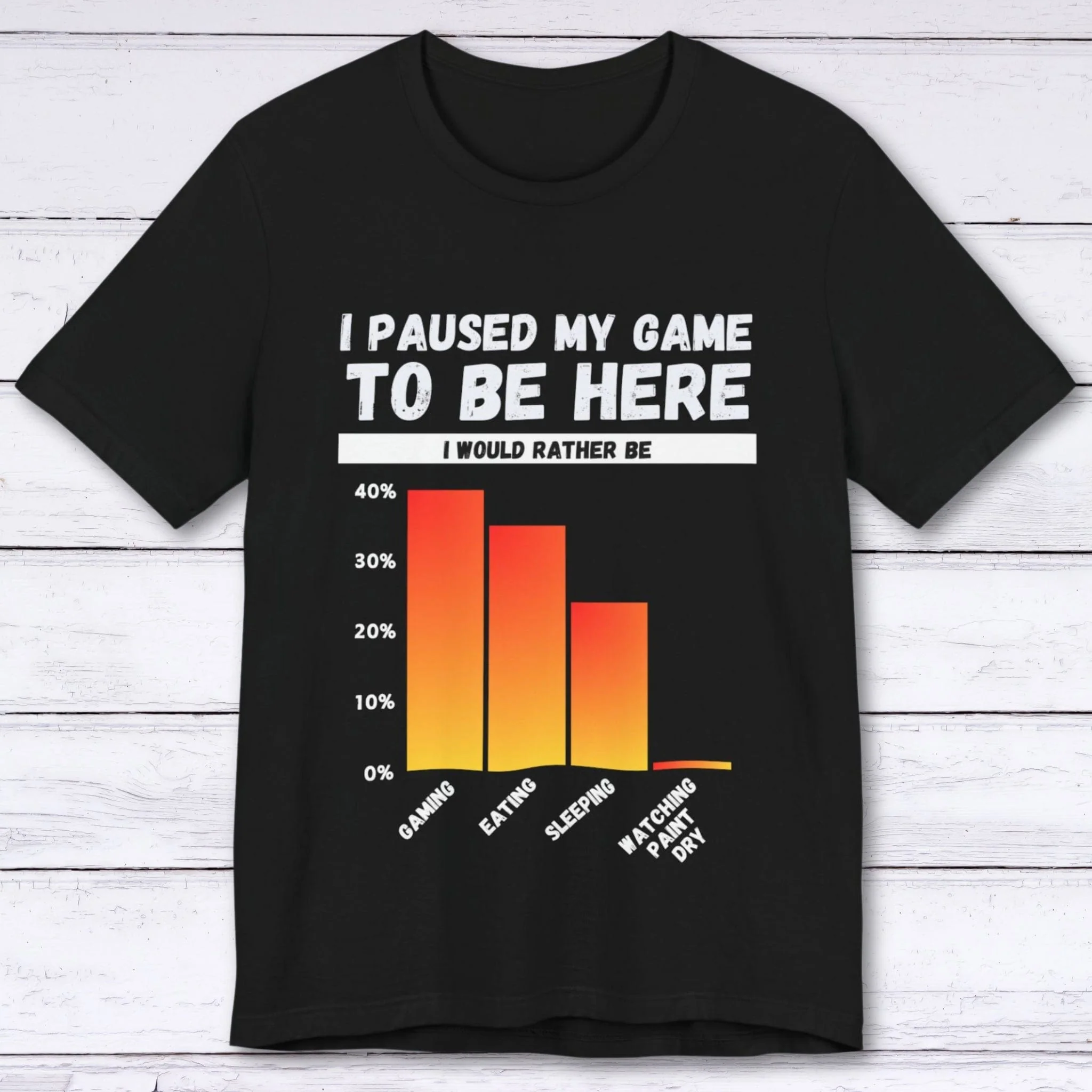 I Paused My Game to be Here (Bar Chart) T-shirt