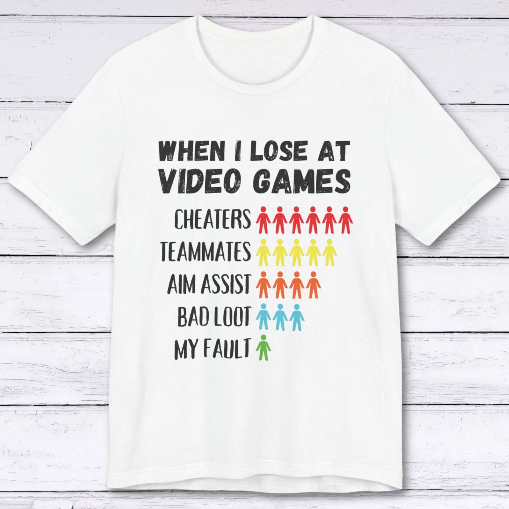 99% Excuses, 1% Acceptance (Gamer) T-shirt
