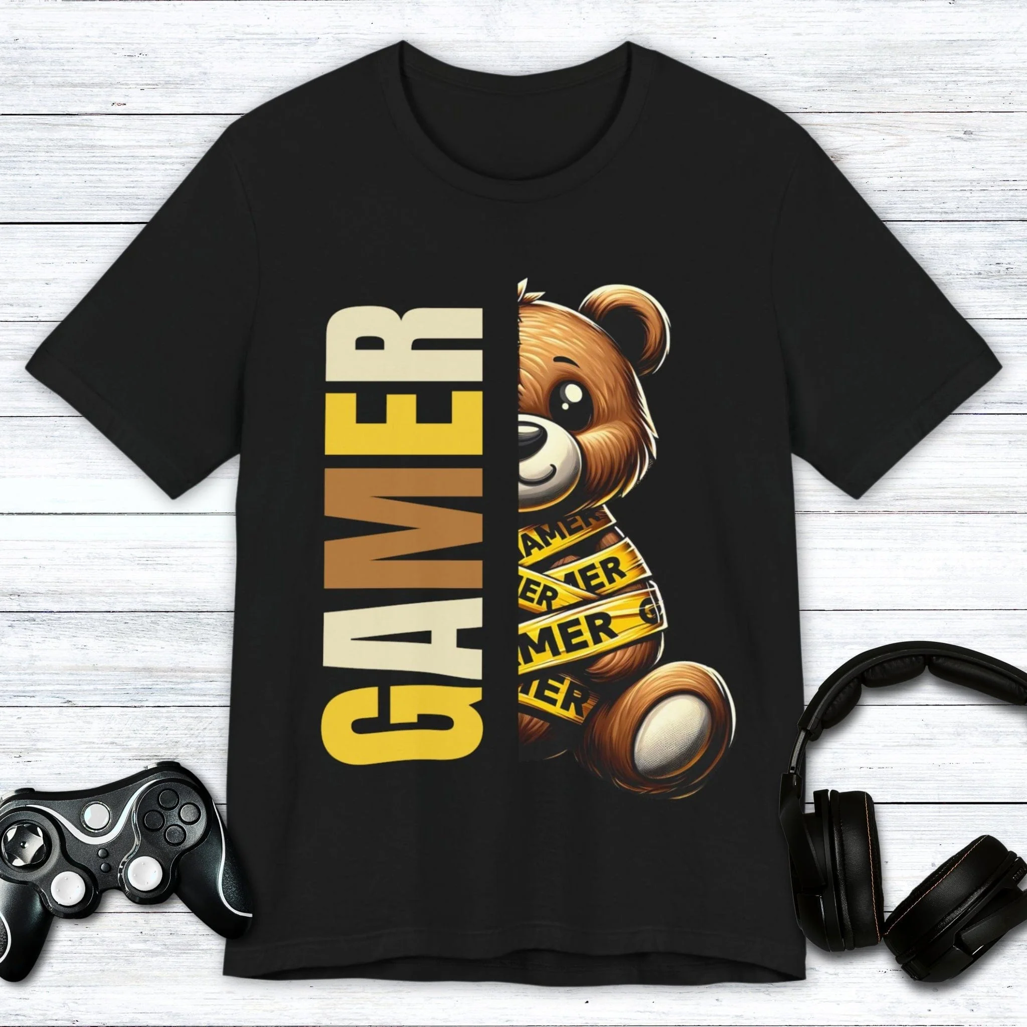 Caution Gamer Bear T-shirt