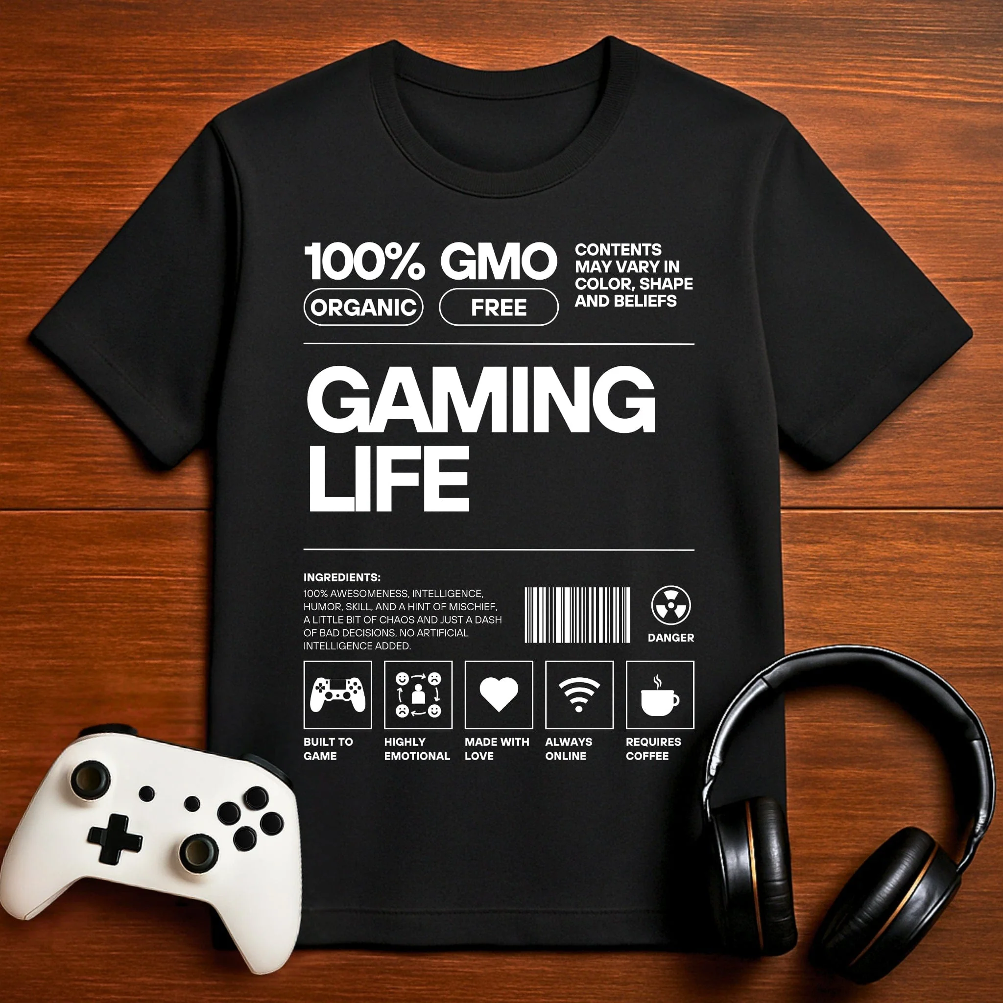 100% Organic Gaming T-shirt