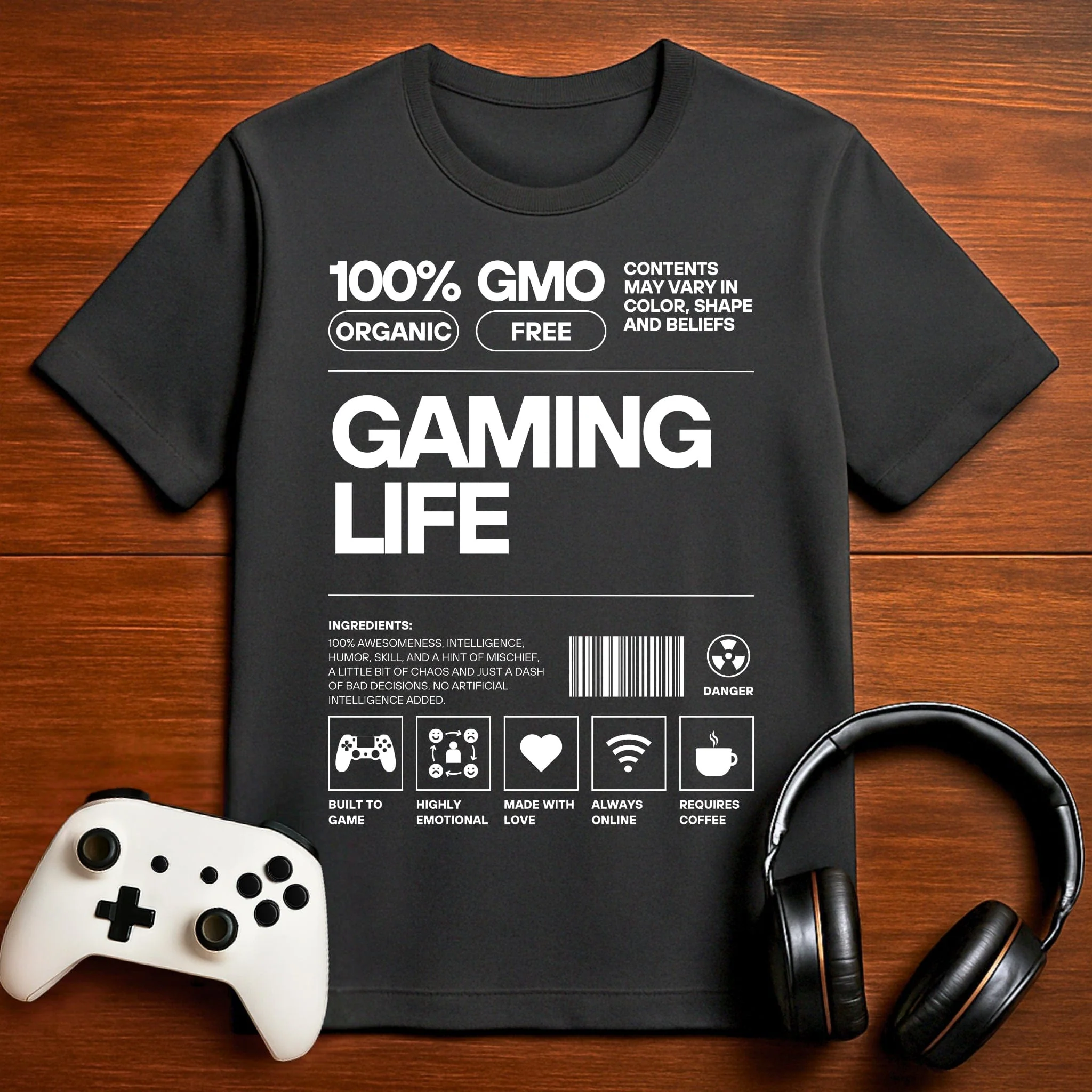 100% Organic Gaming T-shirt
