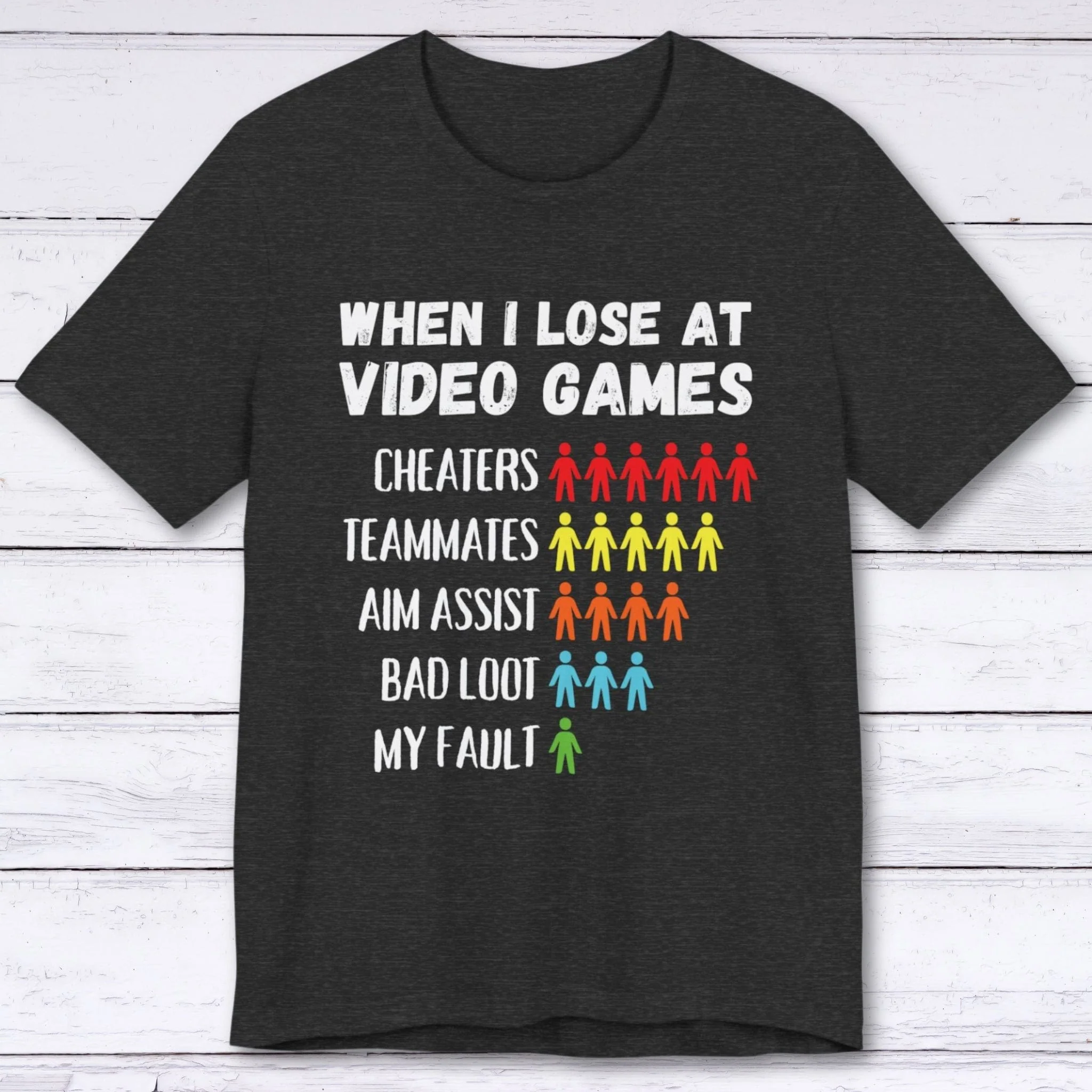 99% Excuses, 1% Acceptance (Gamer) T-shirt