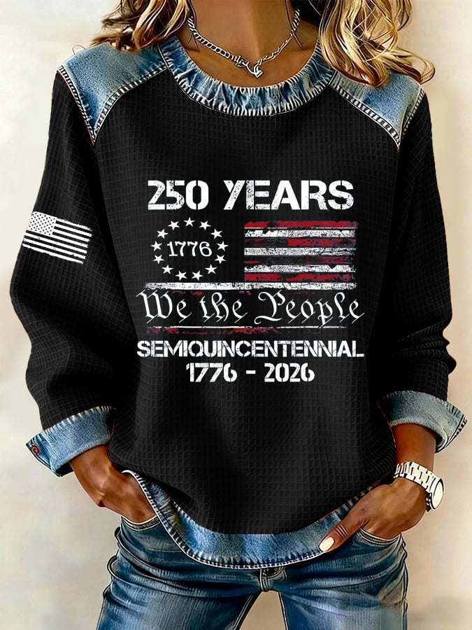 Women's 250th Anniversary Patchwork Casual Sweatshirt