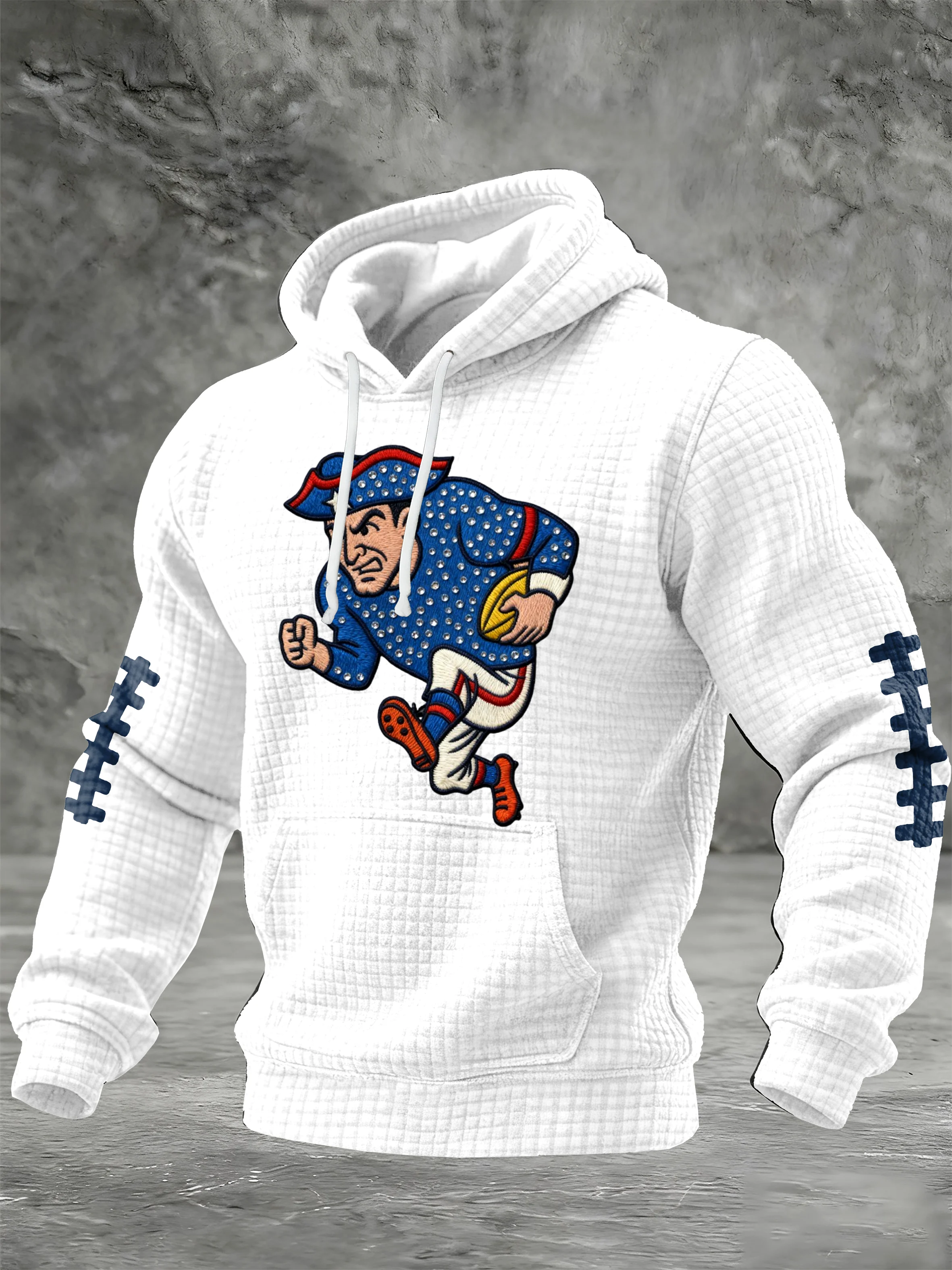 Men'S  Football Printed Hooded Sweatshirt