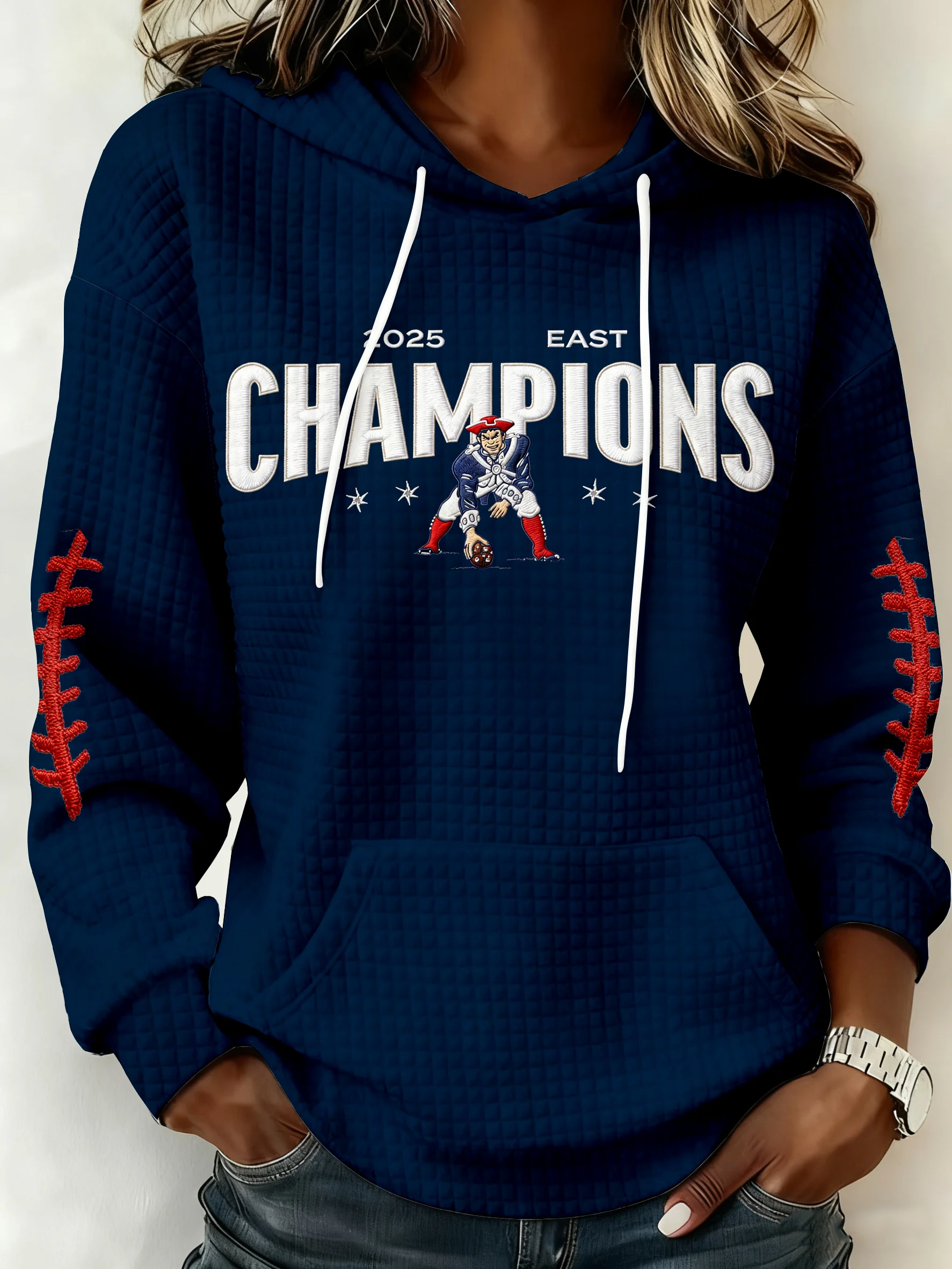 Women's rugby hooded printed sweatshirt