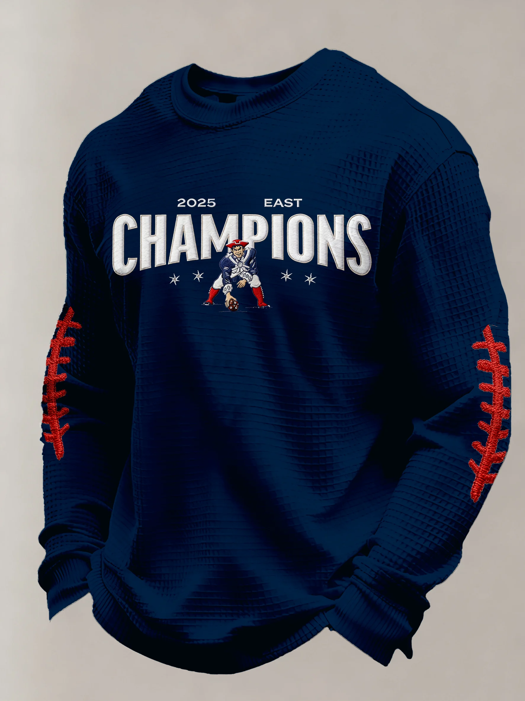 Men's rugby-style crewneck printed sweatshirt