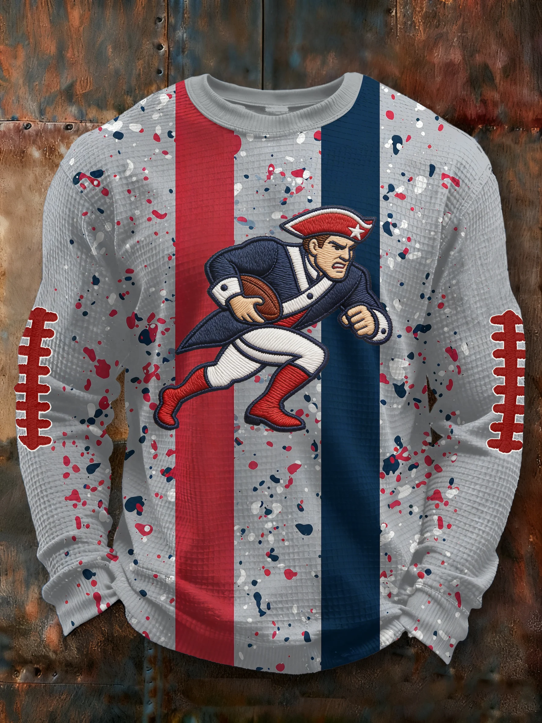 Men's football casual printed sweatshirt