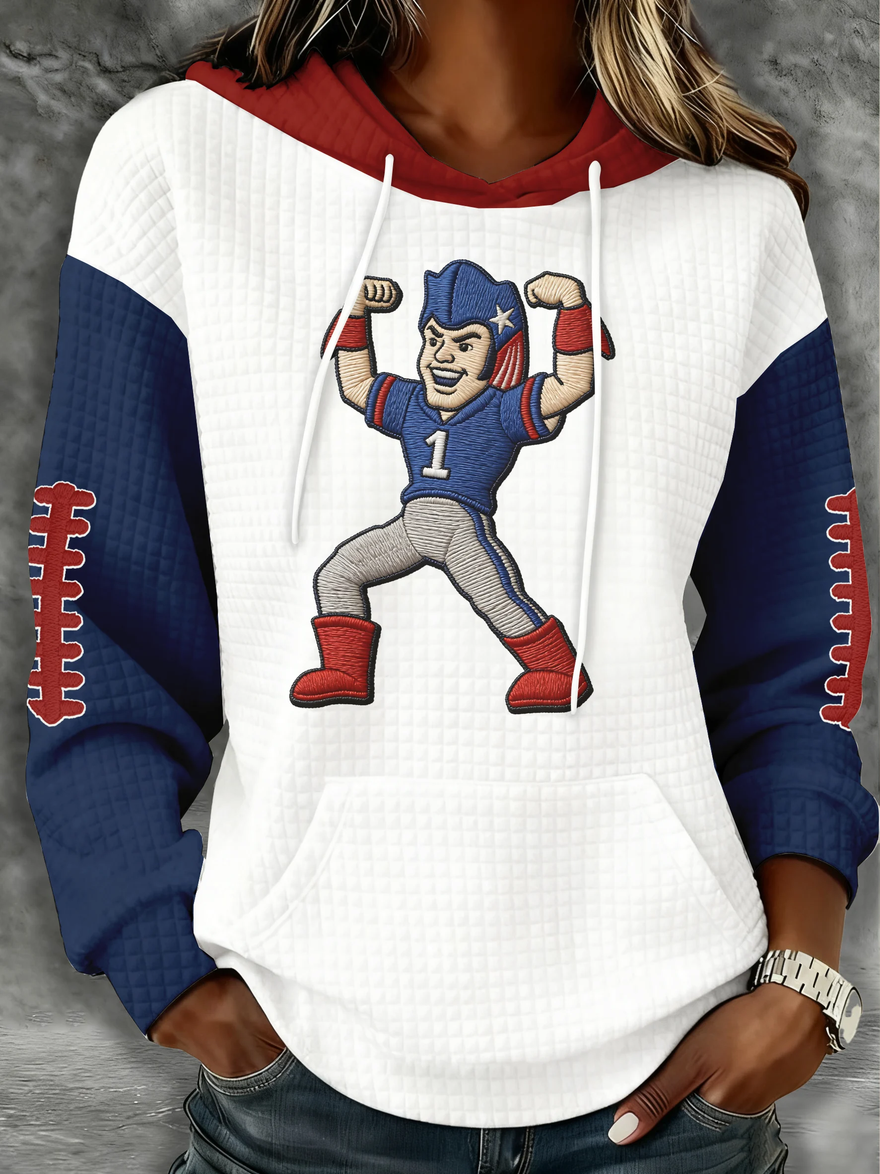 Football match day printed hooded sweatshirt