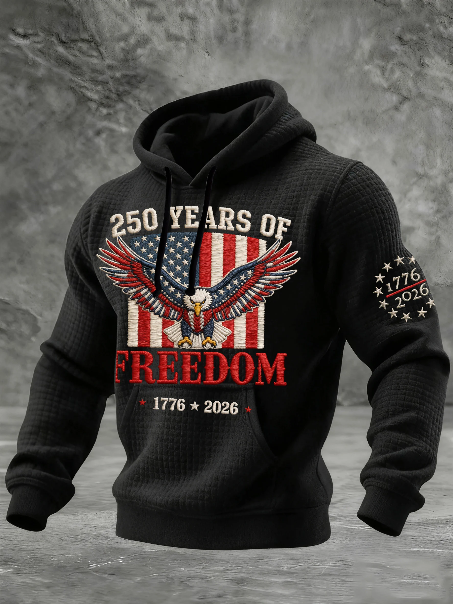 Men's Autumn/Winter American Flag Print Athletic Hoodie