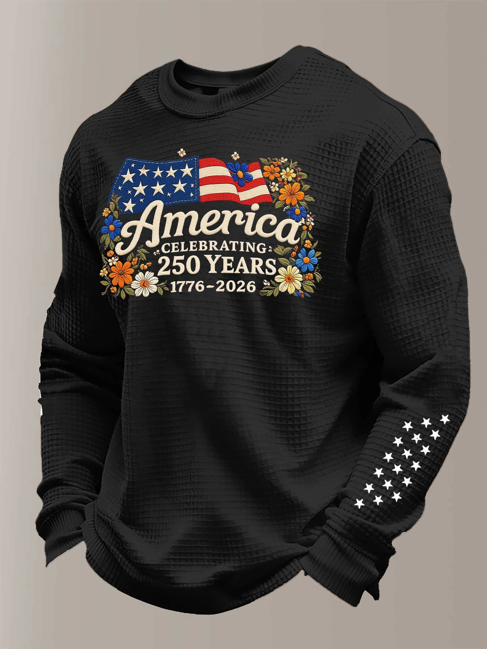 Men's Casual America Waffle-knit T-shirt