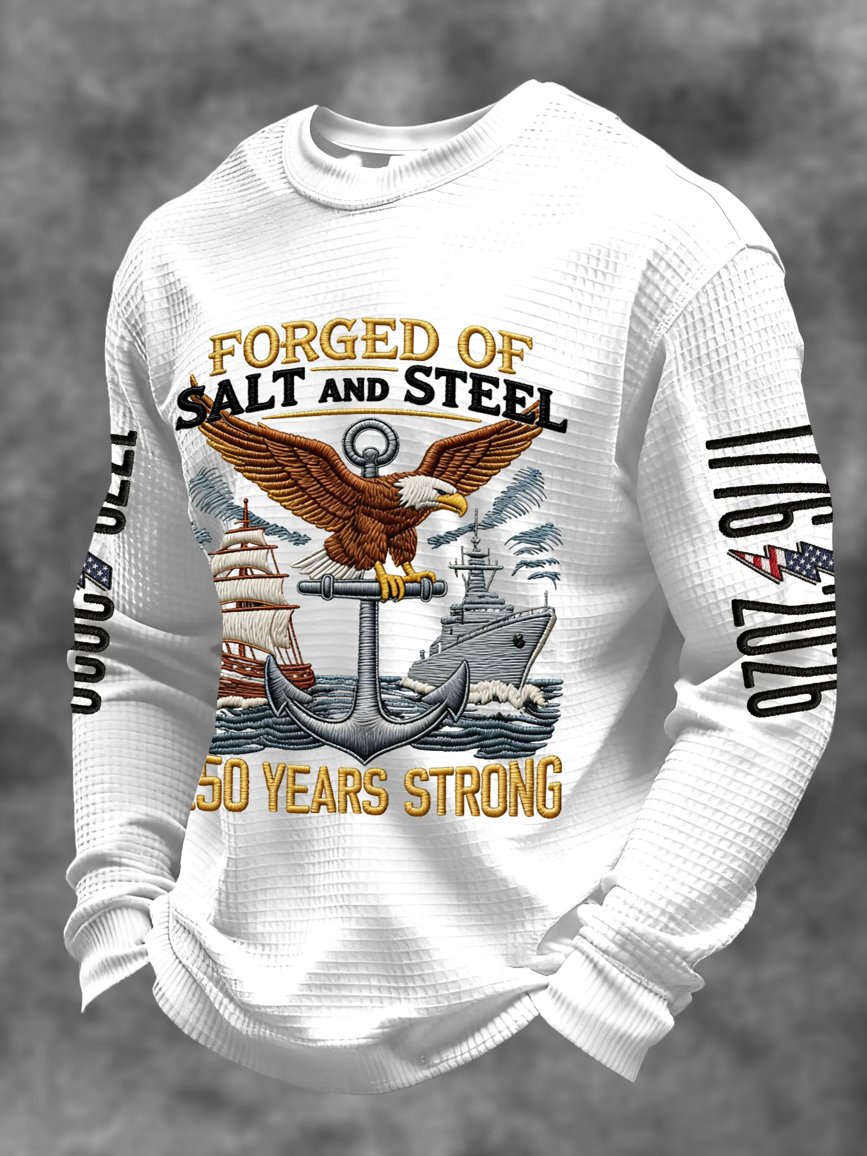 Men's Vintage American Flag Print Top