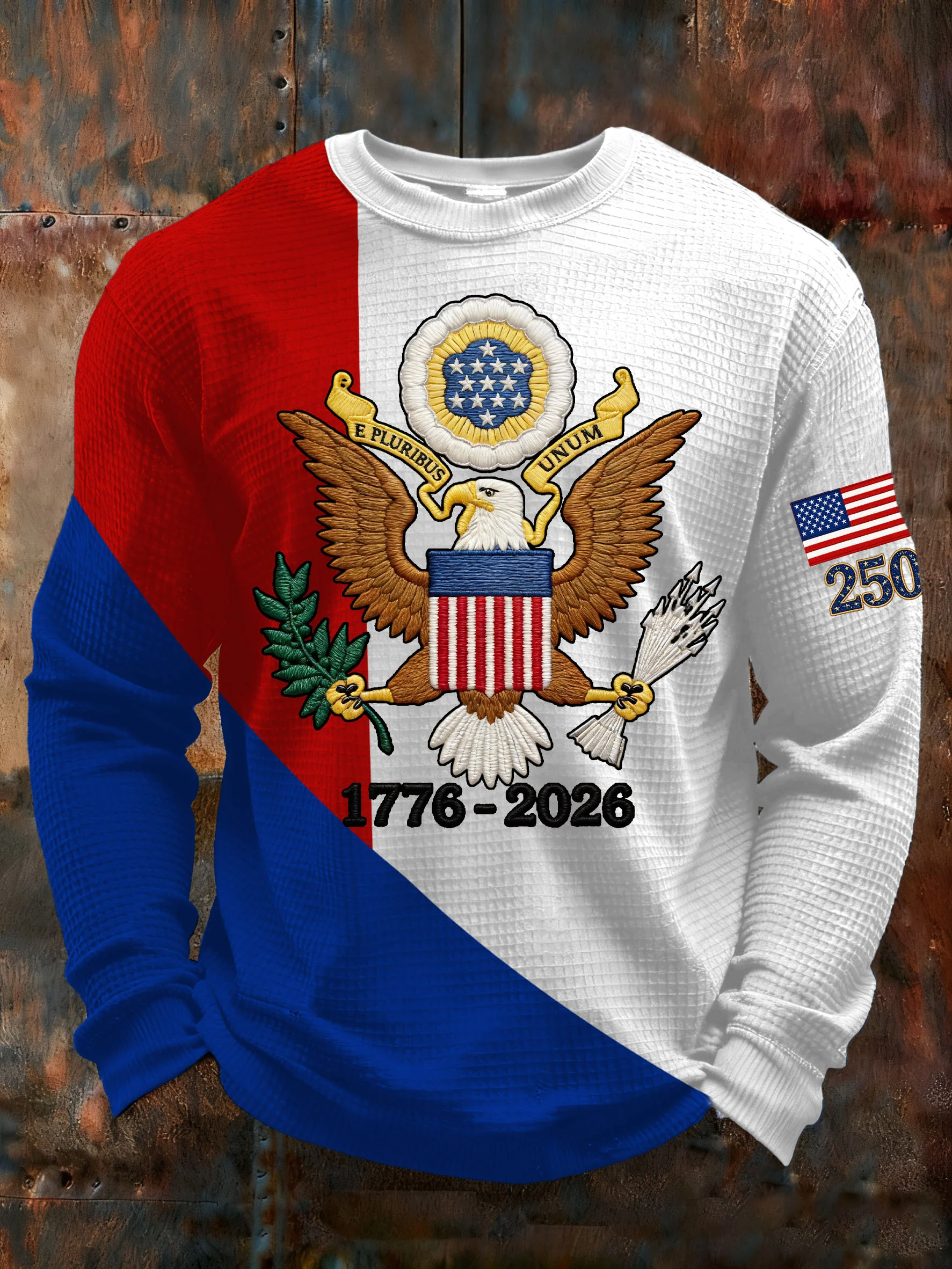 Men's Retro 250th Anniversary Printed Casual Long-Sleeved Top