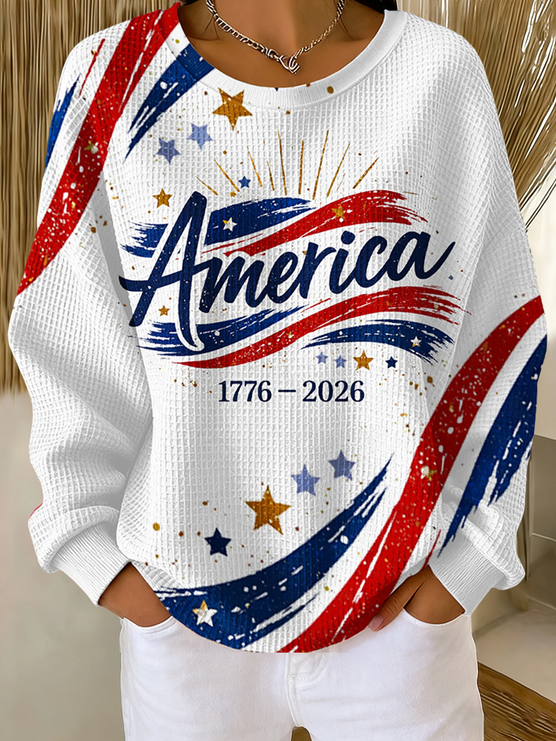 Women'S Casual American 250th Anniversary Printed Sweatshirt