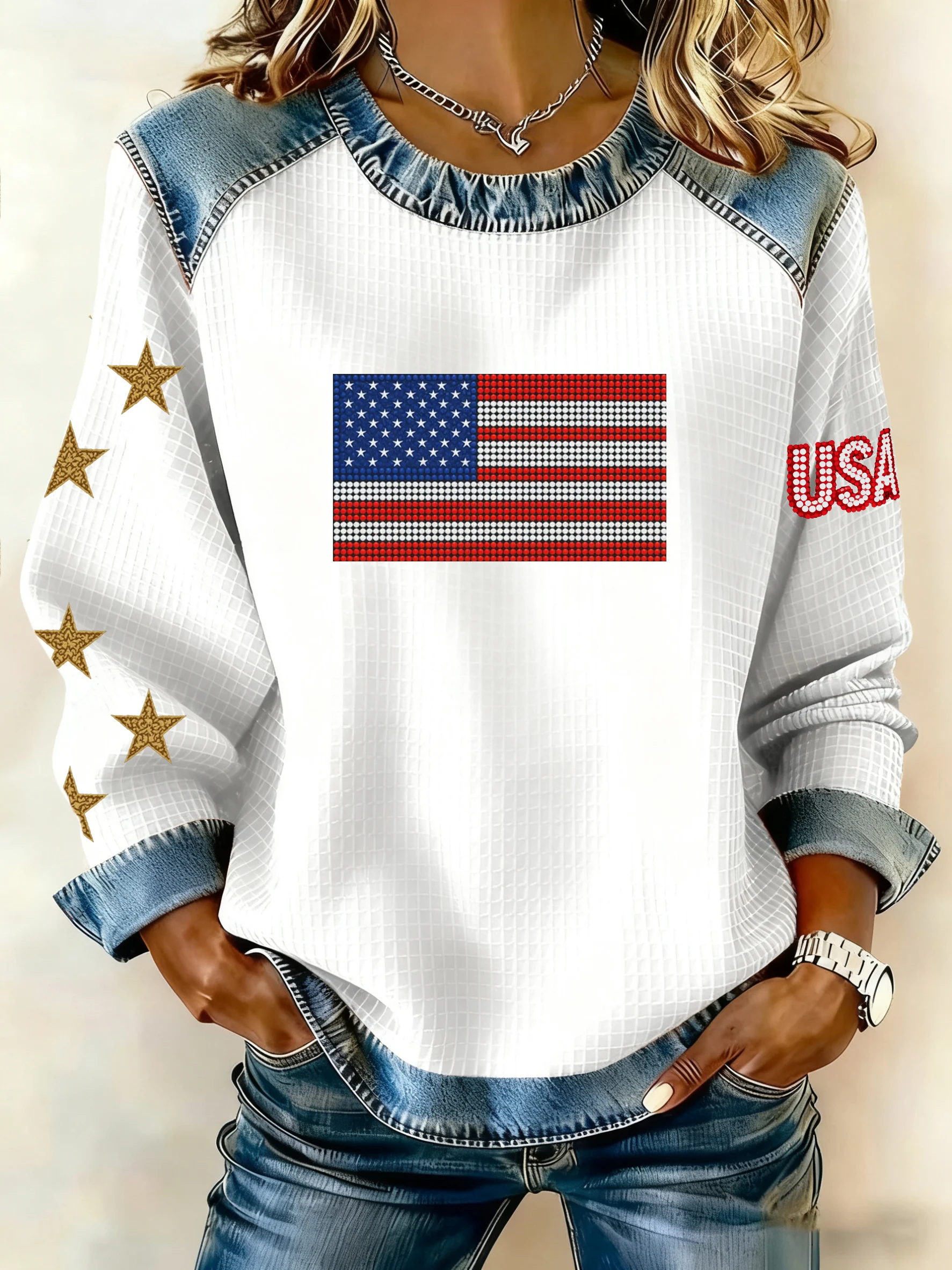 Women'S Casual Hoodie With American 250th Anniversary Print.