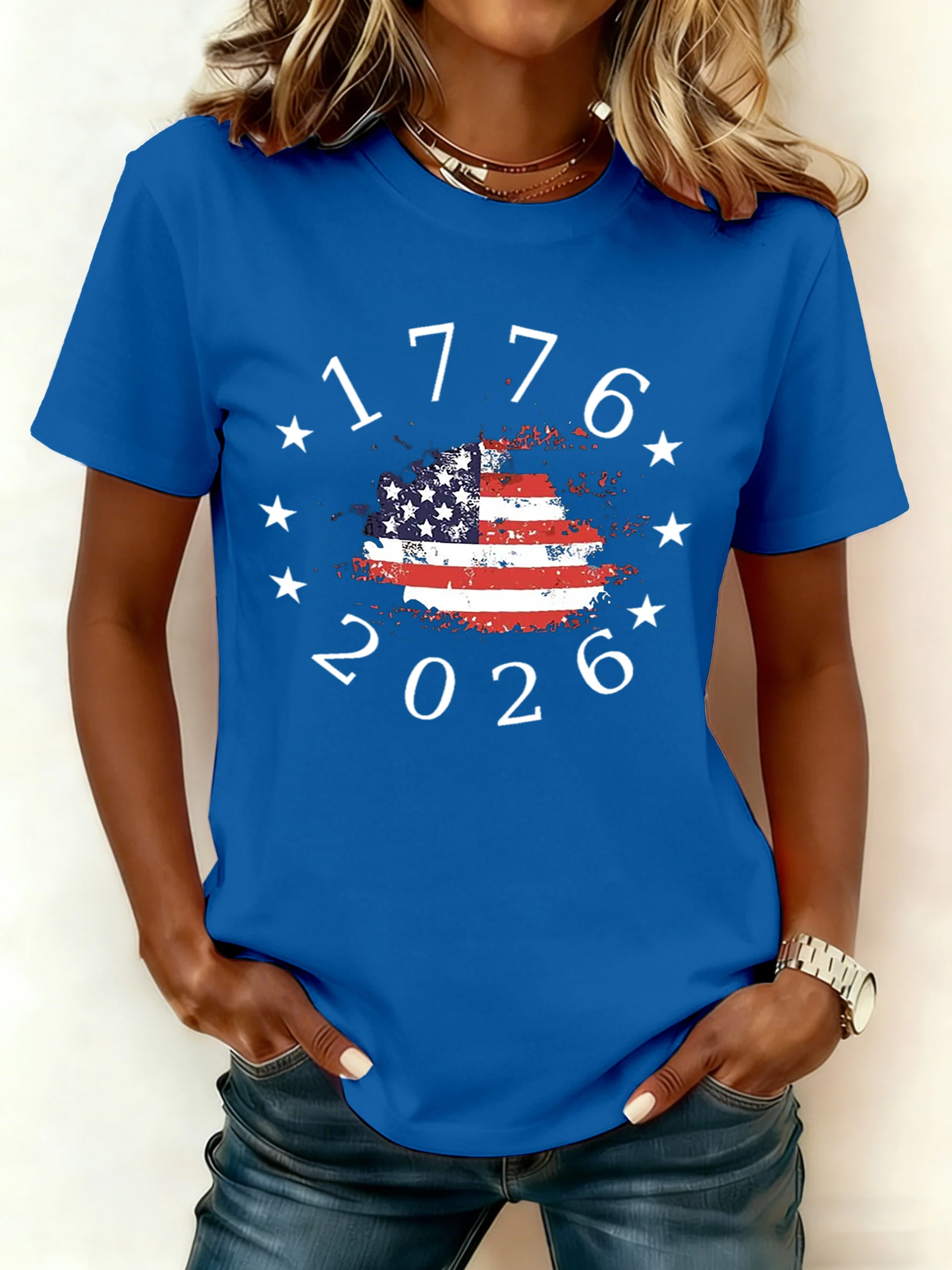 Women's 250th America Anniversary Casual Printed T-Shirt
