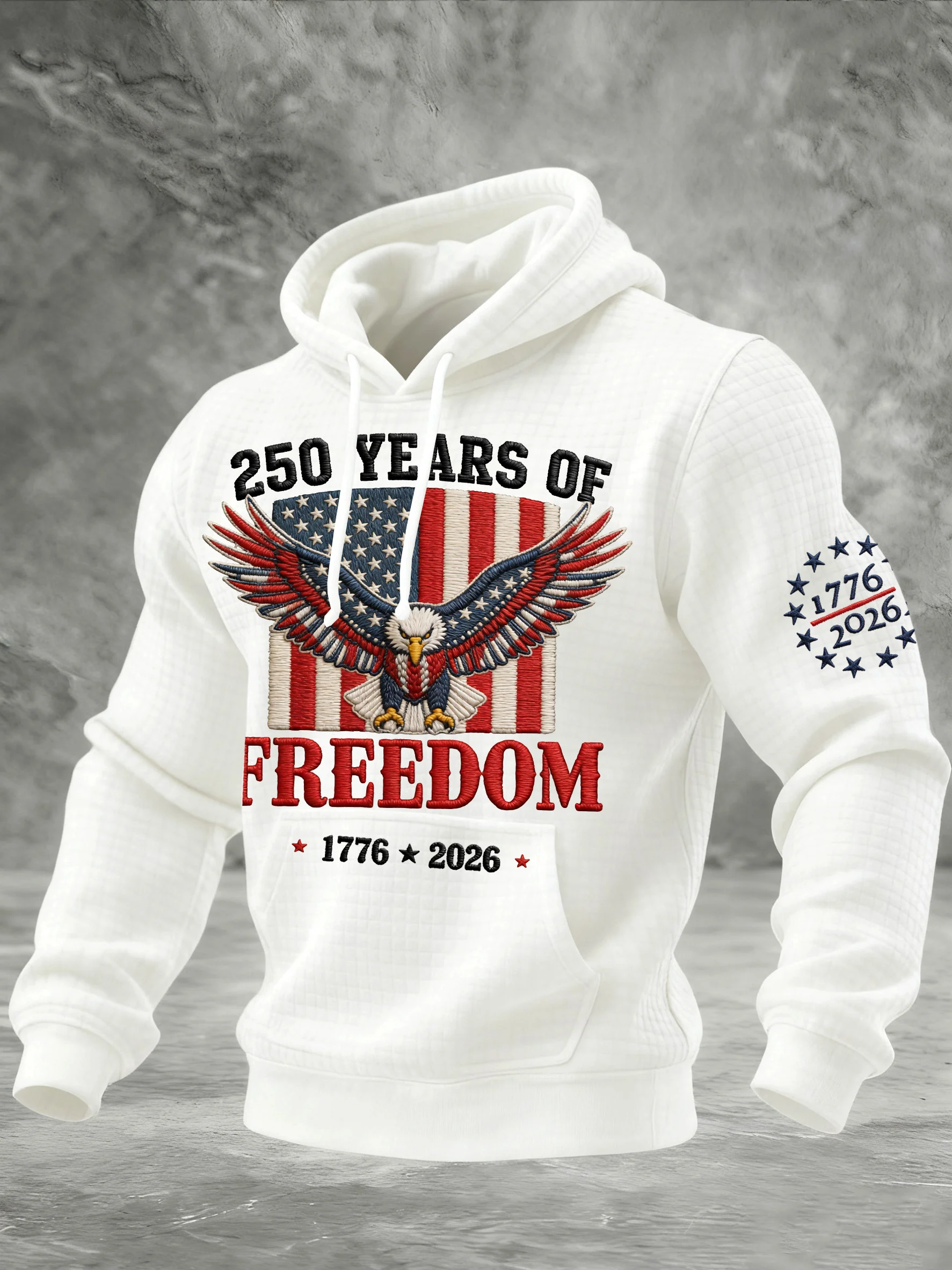 Men's Autumn/Winter American Flag Print Athletic Hoodie