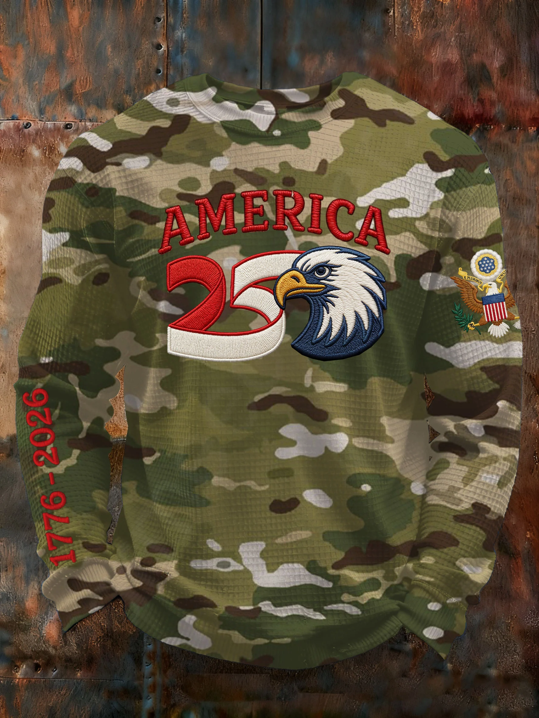 Men's Retro 250th Anniversary Printed Casual Long-Sleeved Top