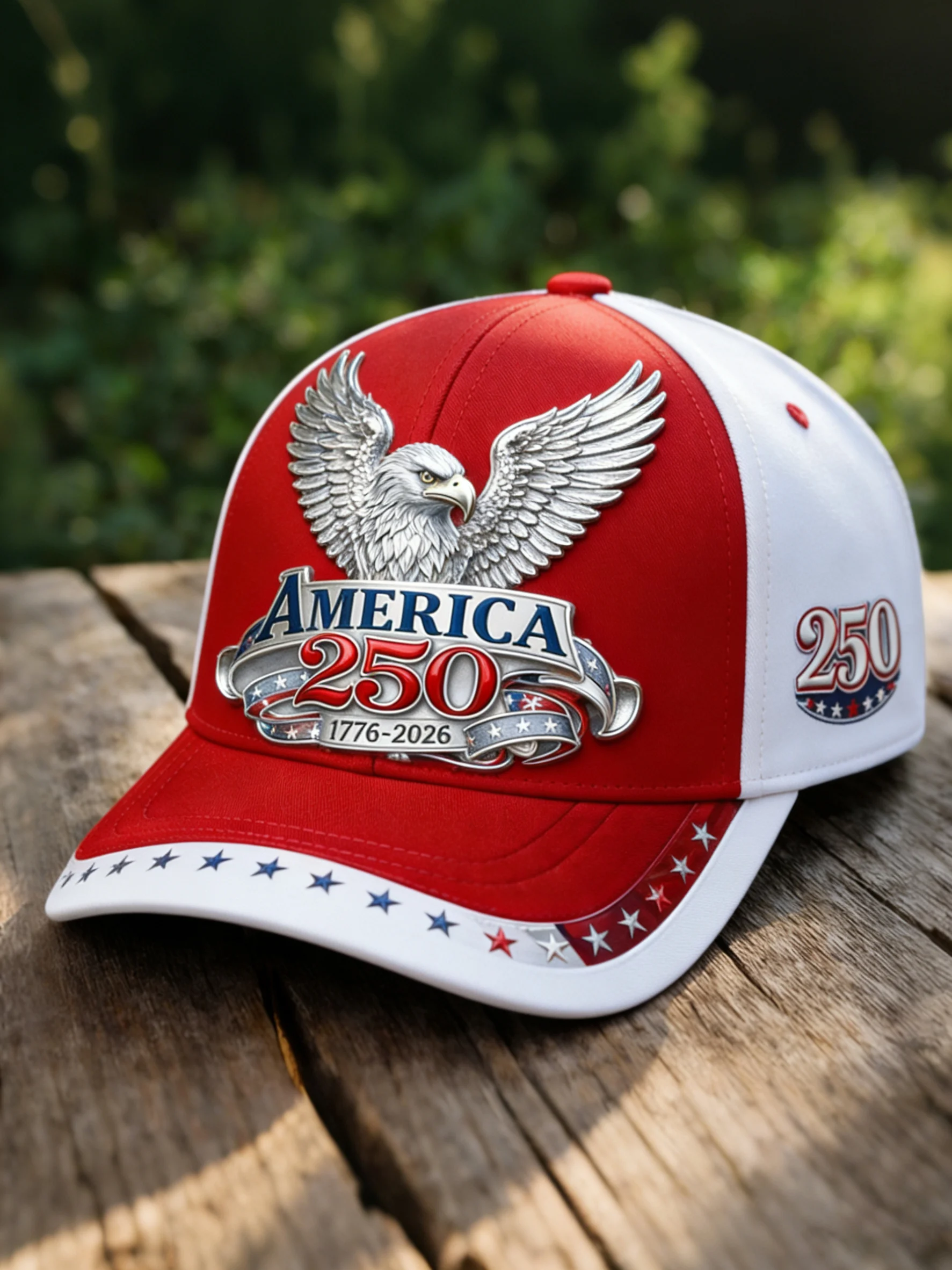Unisex casual hat with a 250th anniversary of the United States commemorative print.