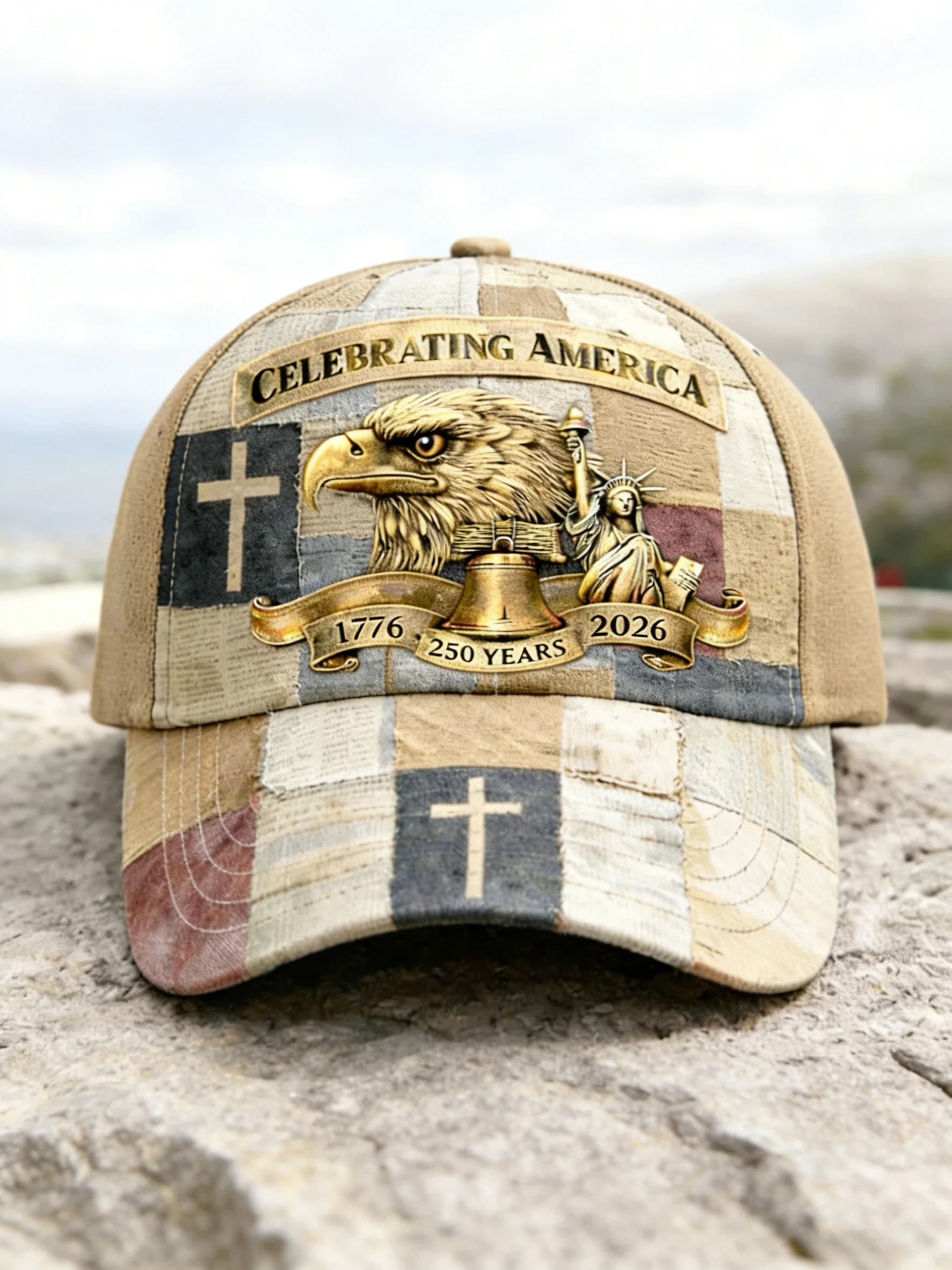 Unisex Casual Hat With A 250th Anniversary Of The United States Commemorative Print.