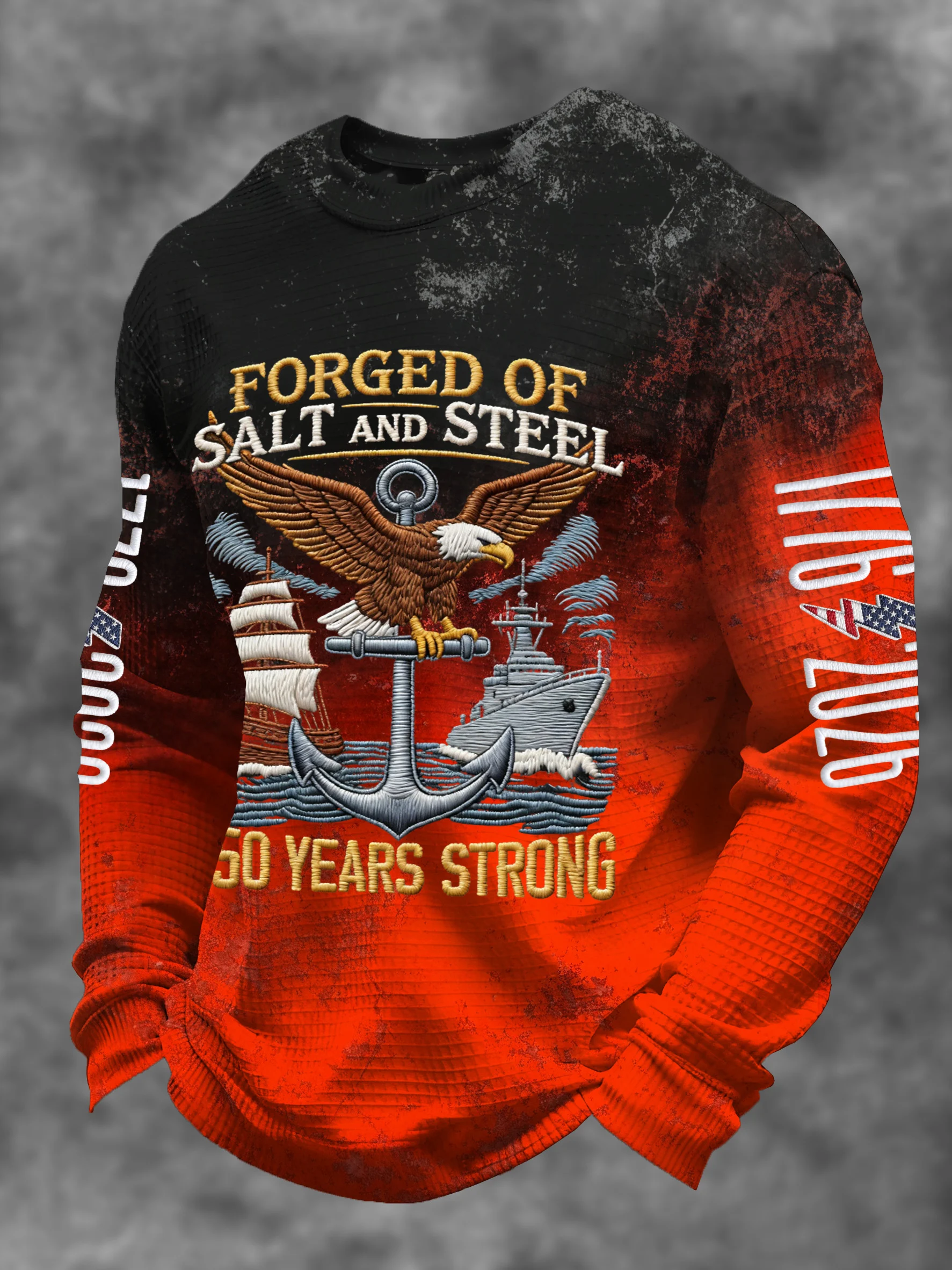 Men's Vintage American Flag Print Top