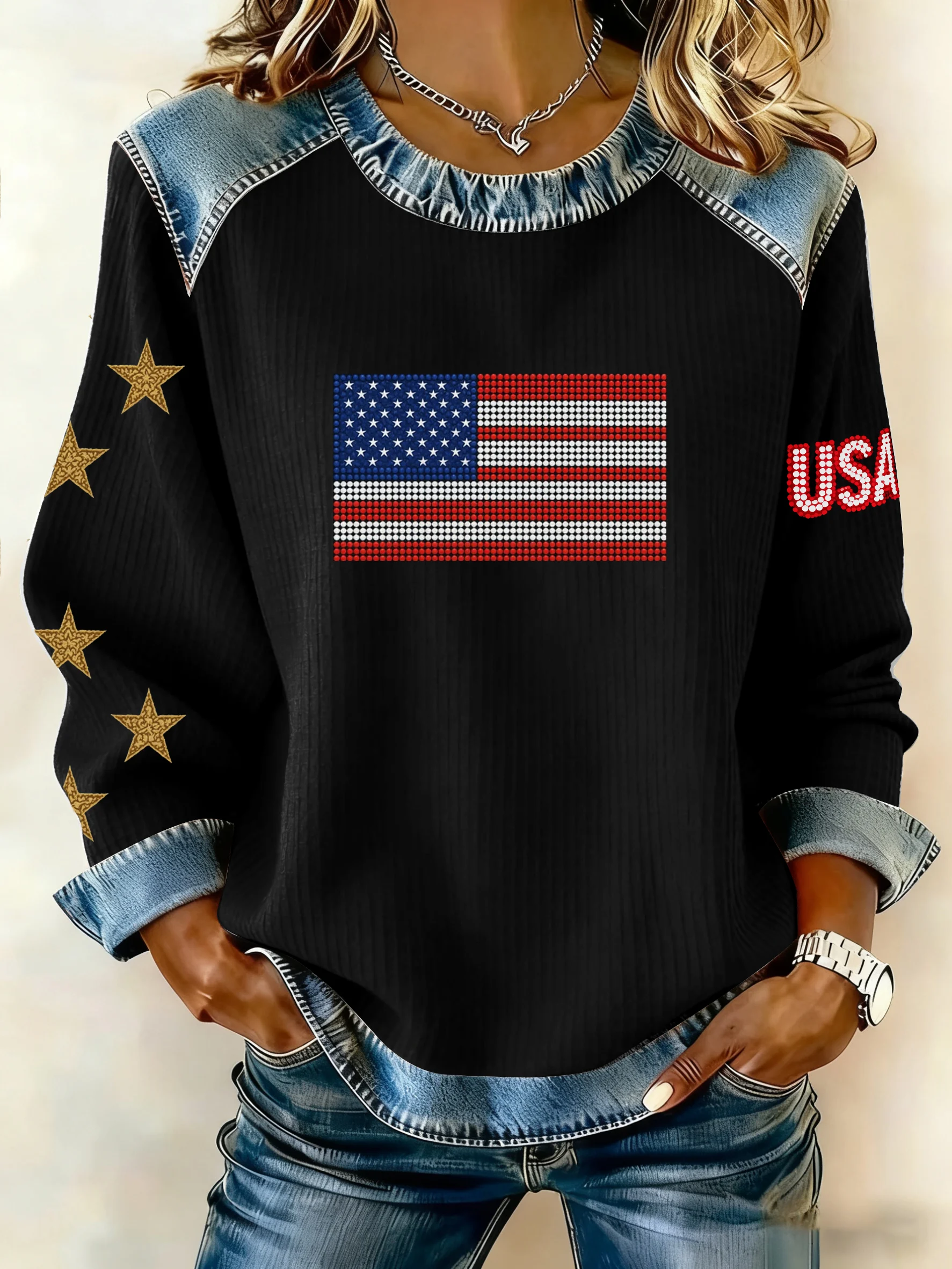 Women'S Casual Hoodie With American 250th Anniversary Print.