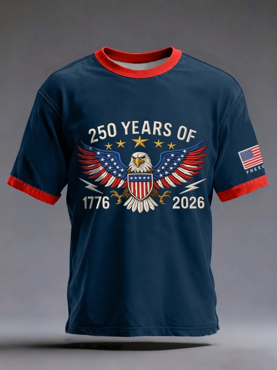 Men's America 250 Print Casual T-shirt