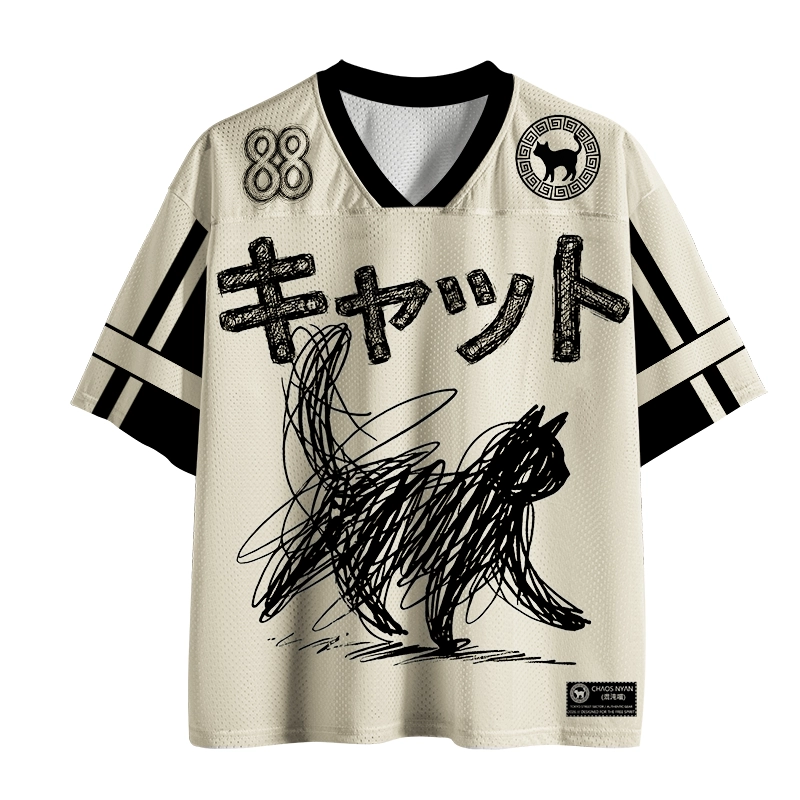 Tokyo-Tiger Minimalist Cat Art Mesh Jersey