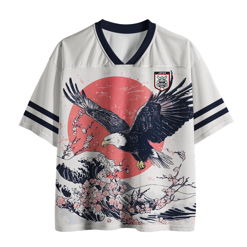 Tokyo-Tiger Ukiyo-e Eagle Japanese Mesh Jersey