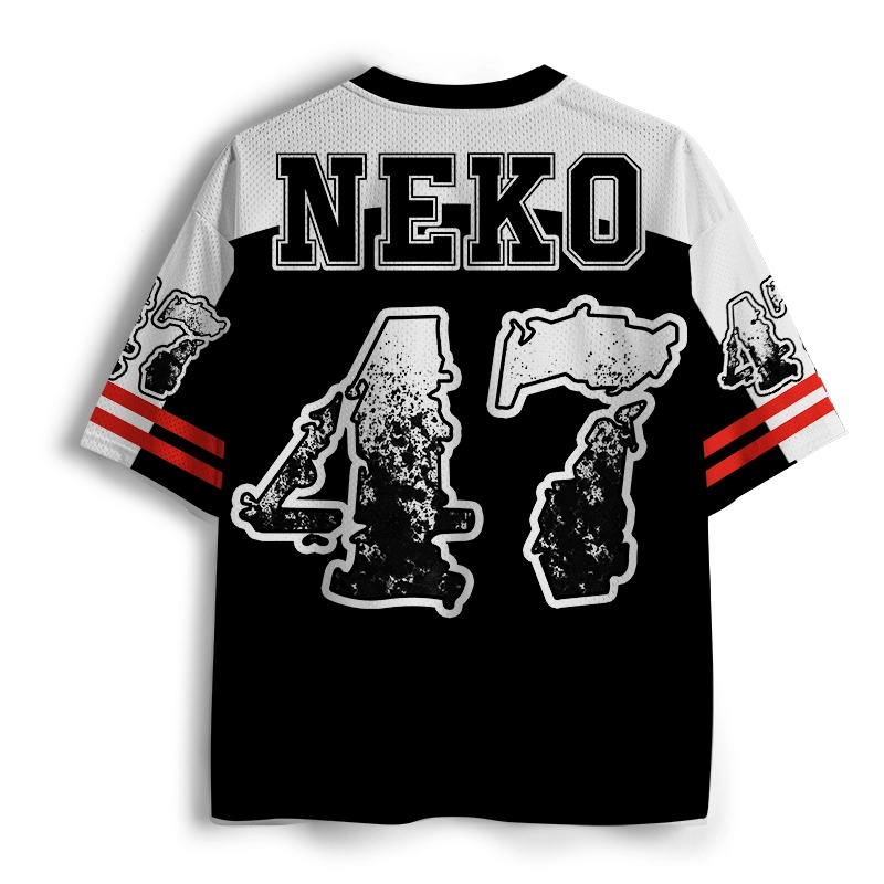 Tokyo-Tiger Japanese Cat Samurai Retro Mesh Jersey