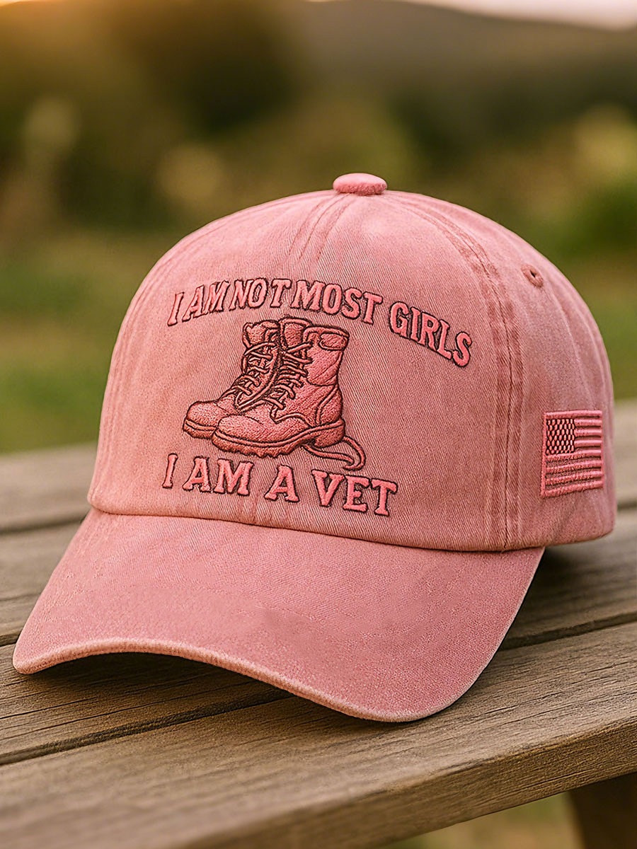 Women's  'I am not most girls, I am a veteran' hats