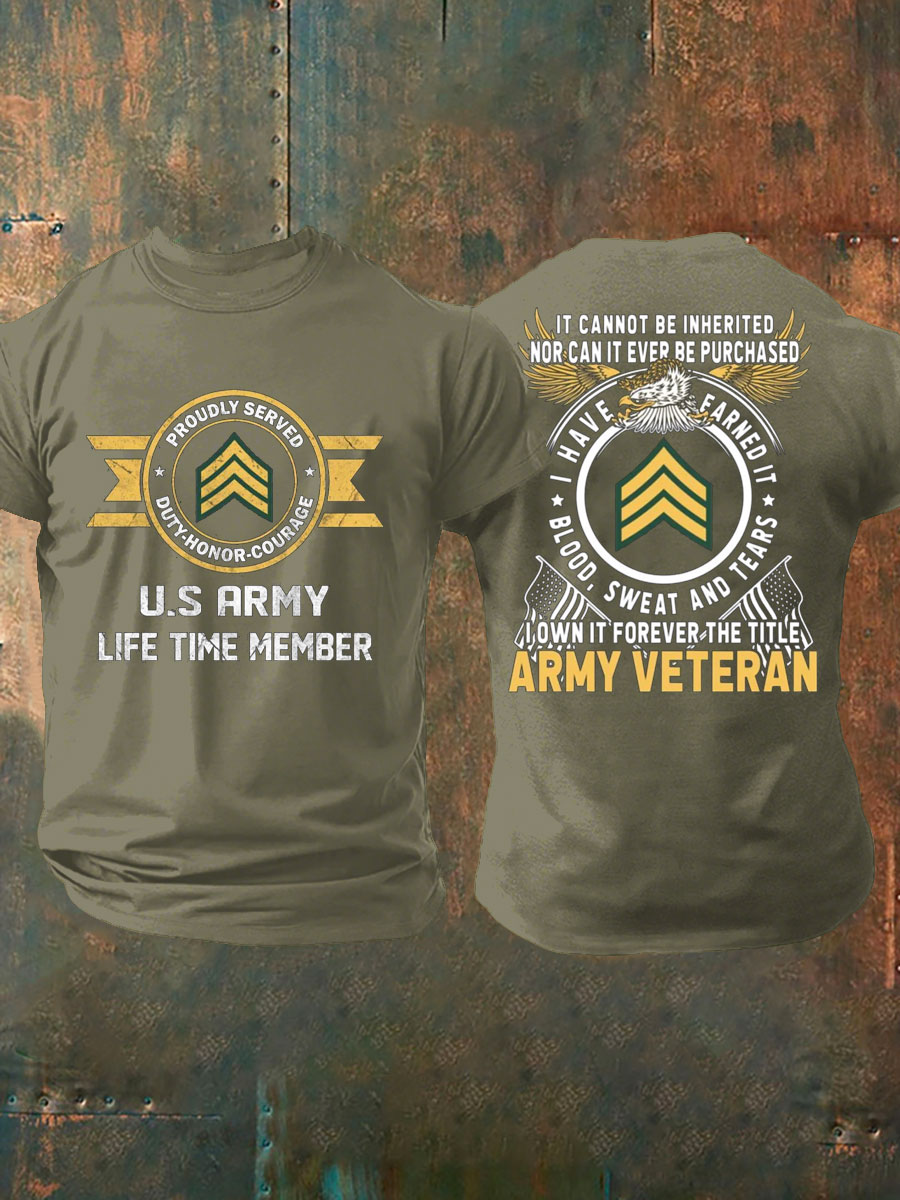 Men's Veteran Proud Printed T-shirt