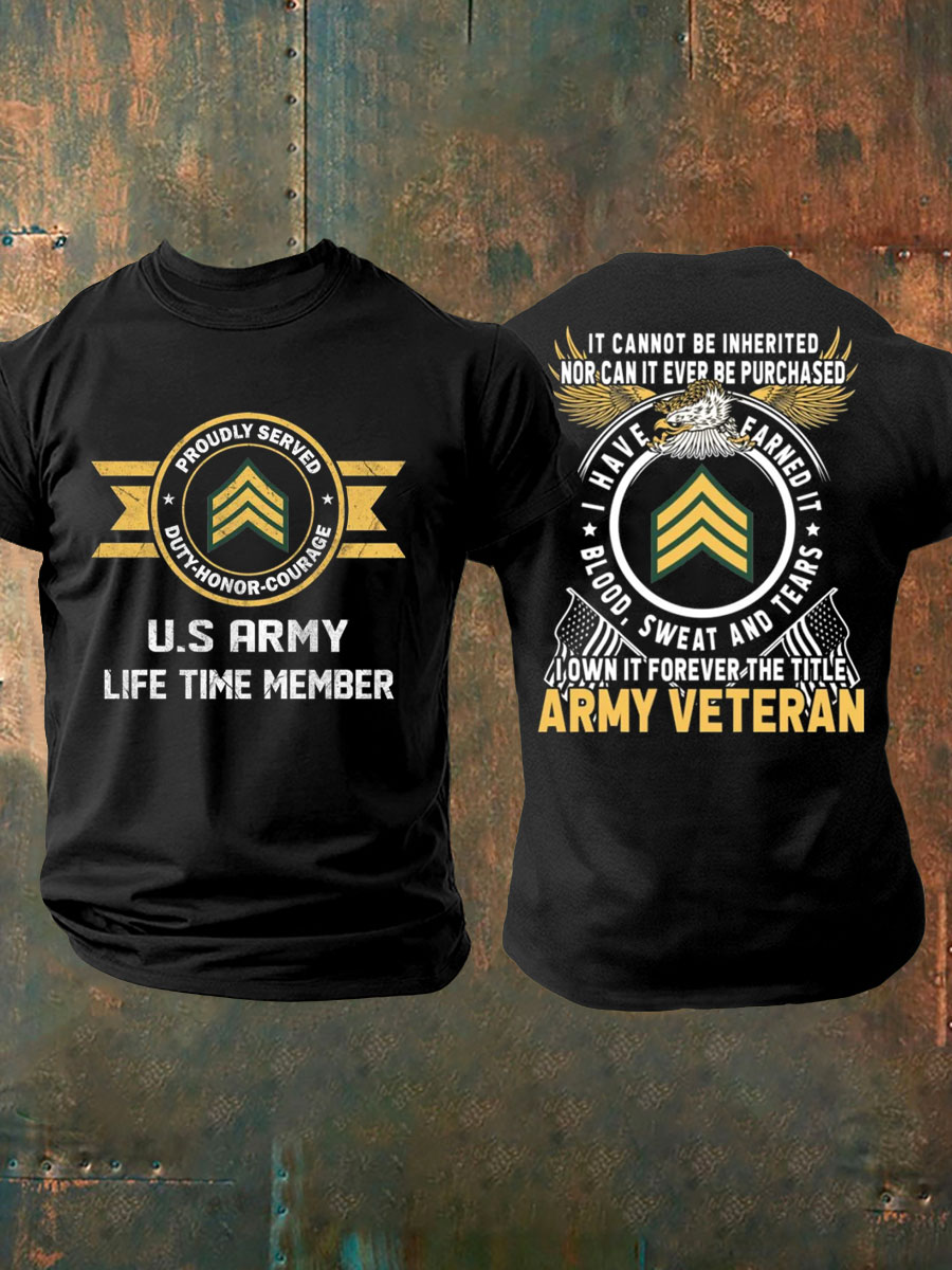 Men's Veteran Proud Printed T-shirt
