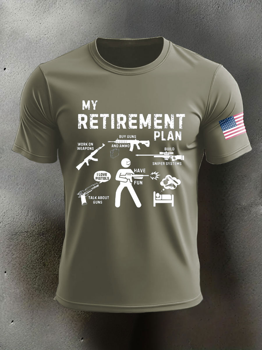 Men's Funny Pew Veteran Printed T-shirt