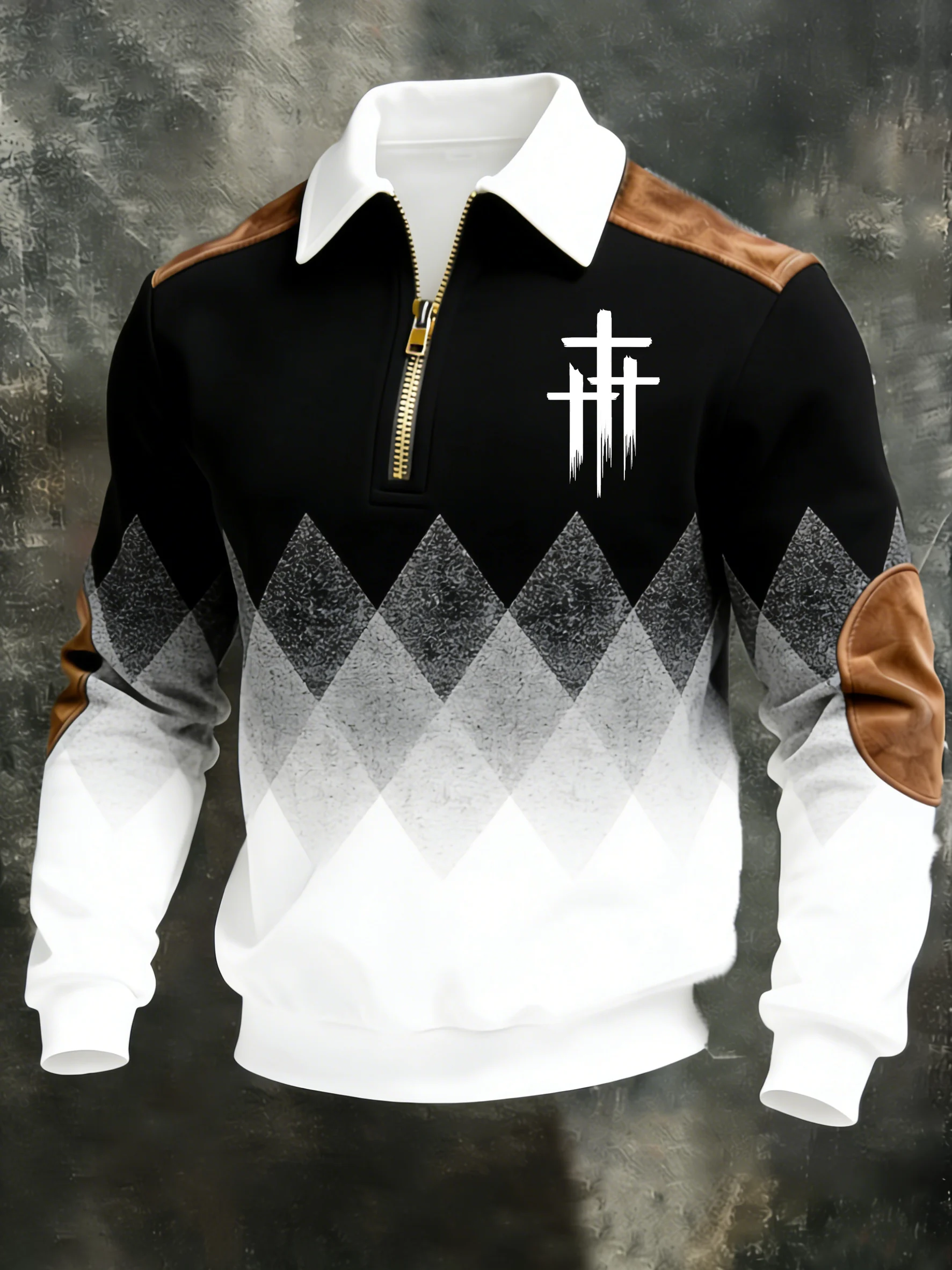 Men's Printed T-Shirt With A Religious Theme.