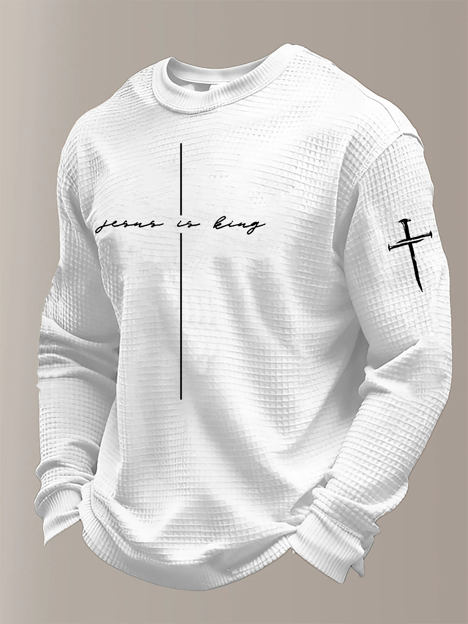 Men's Faith Print Waffle Long Sleeve