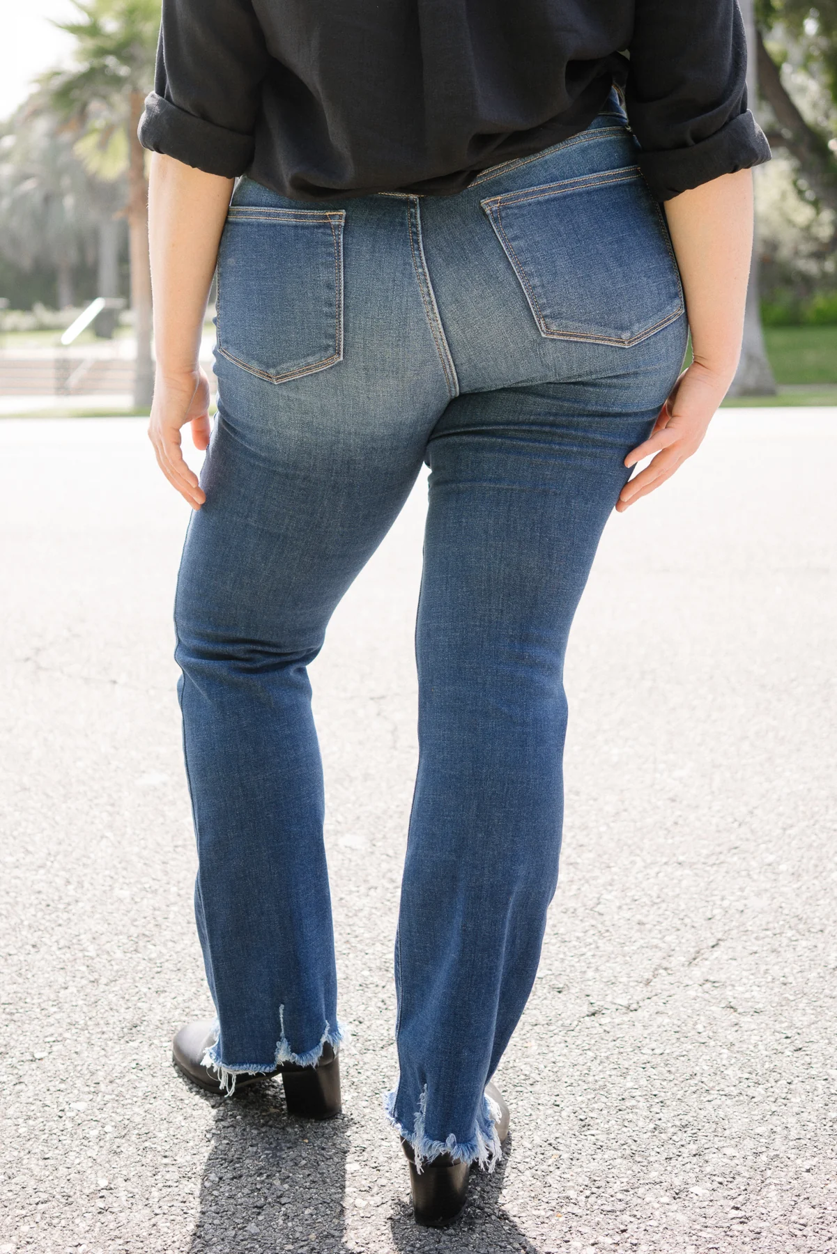 Natalie Mid Rise Non-Distressed Hem Bootcut Jeans - PLUS