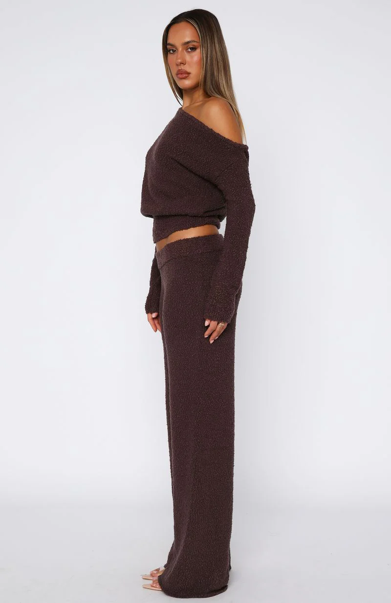 Please Be Mine Knit Pants Chocolate