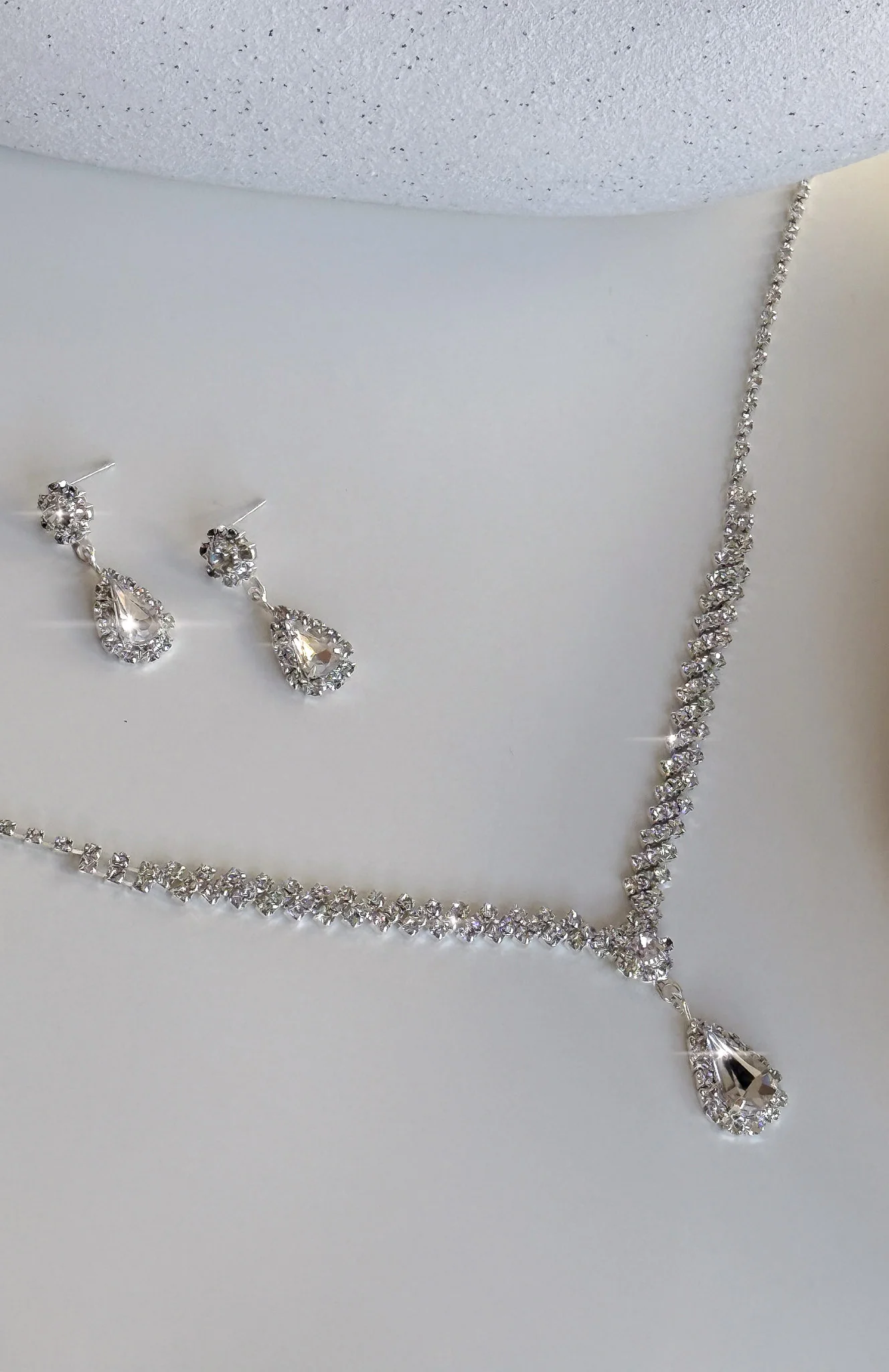Jed Earrings & Necklace Set Silver