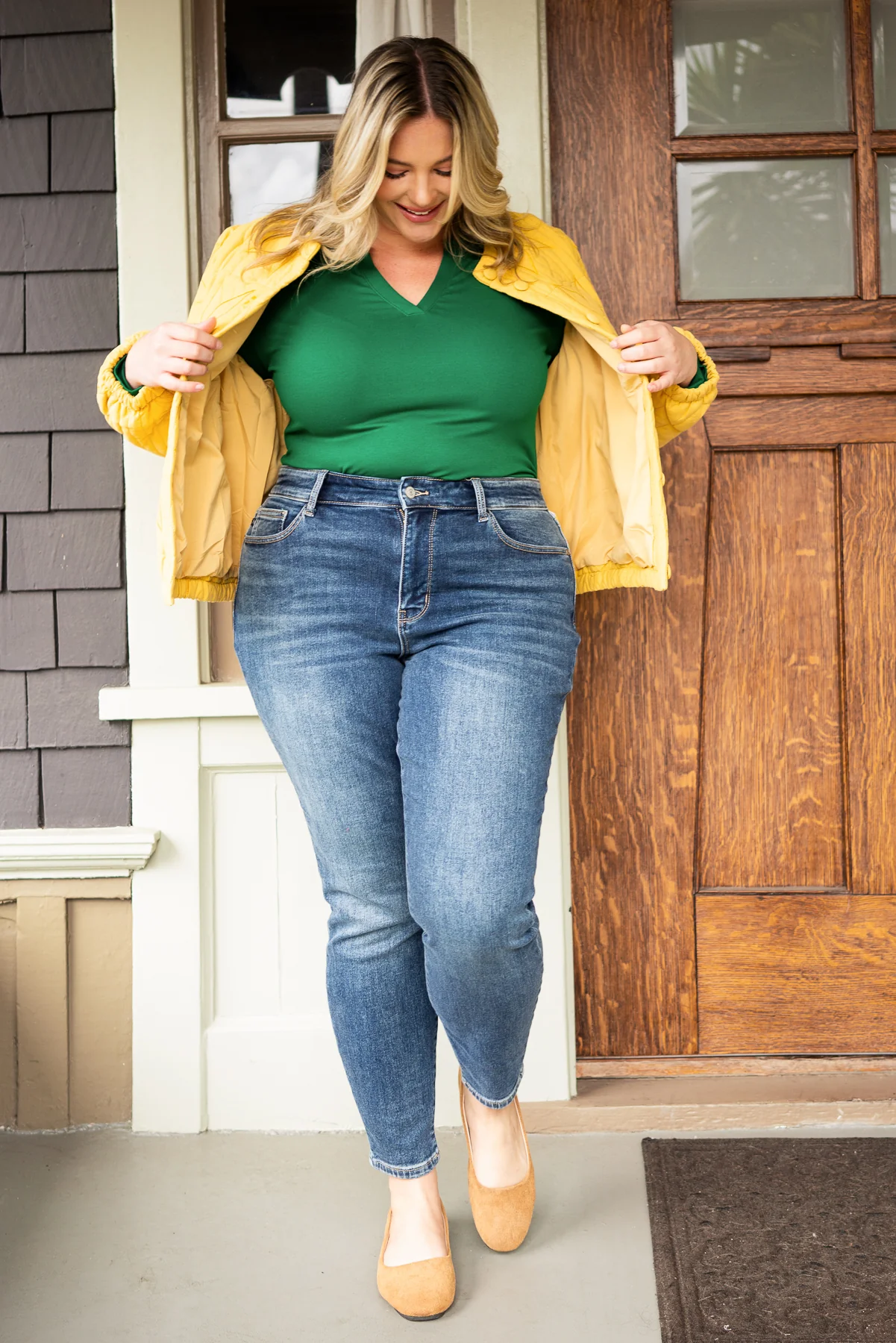 Jennifer Mid Rise Thermal Skinny Jeans - PLUS