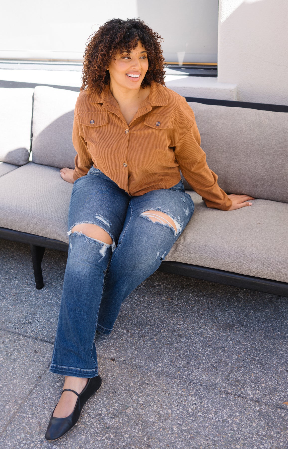 Lucy Mid Rise Hand Sand & Mildly Distressed Bootcut Jeans - PLUS