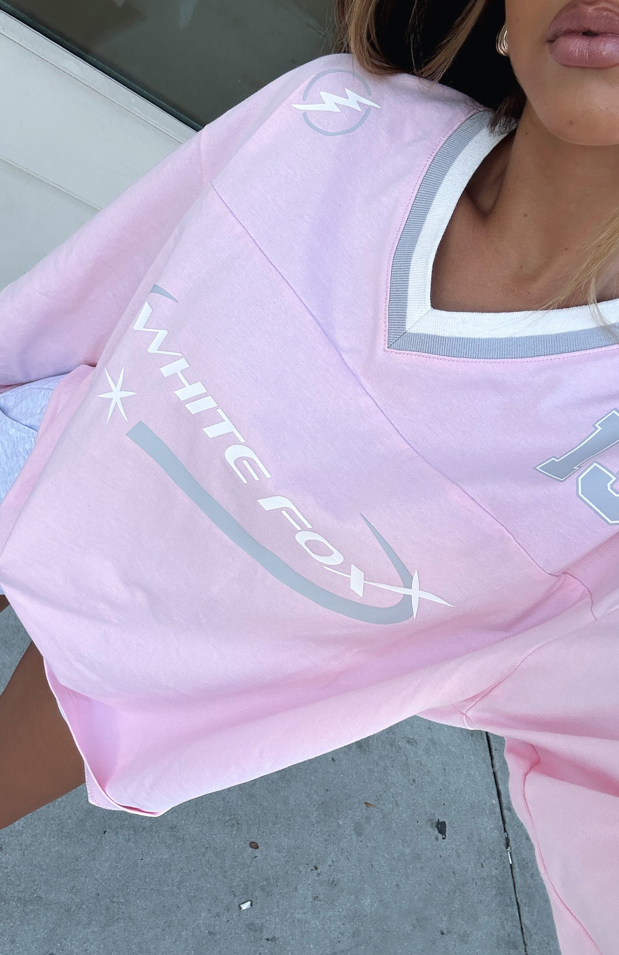 Let's Just Be Friends Long Sleeve Oversized Jersey Pink