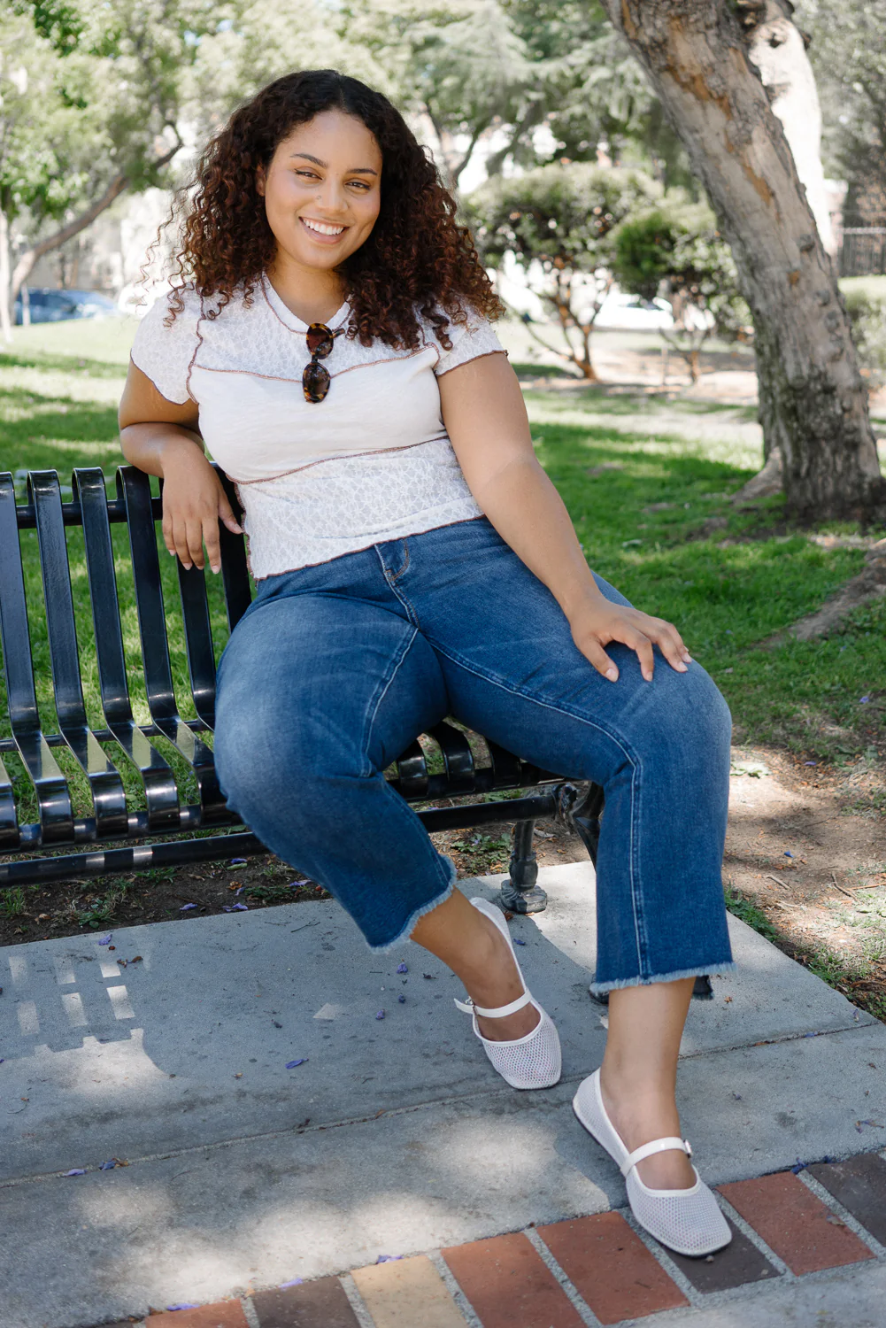 Scarlett High Rise Dark Wash Kick Flare - PLUS