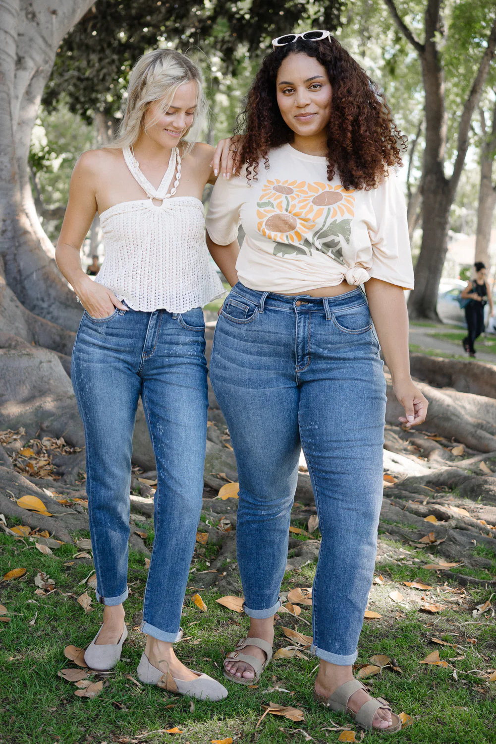 Margot High Rise Bleach Splash Boyfriend Jeans - PLUS