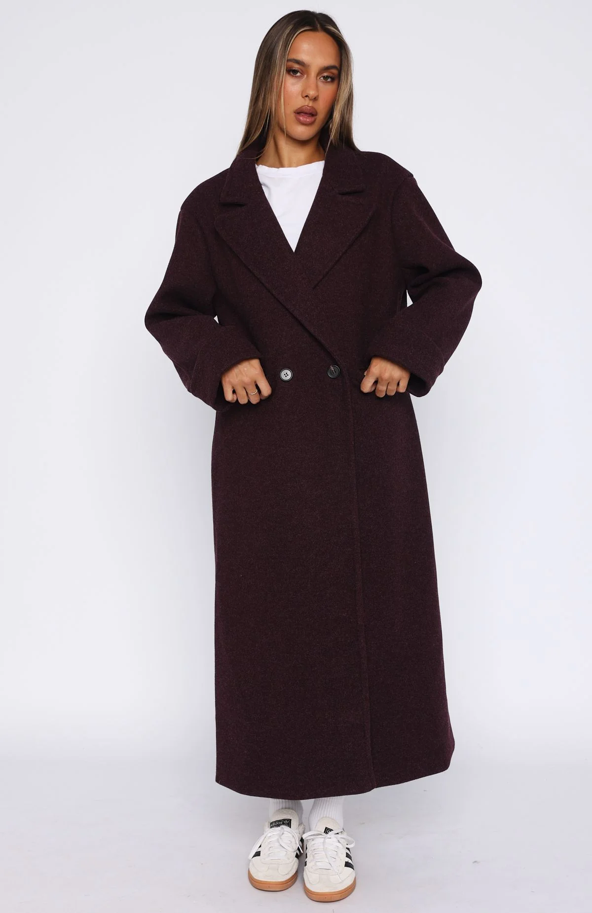 Winter Holiday Oversized Coat Burgundy