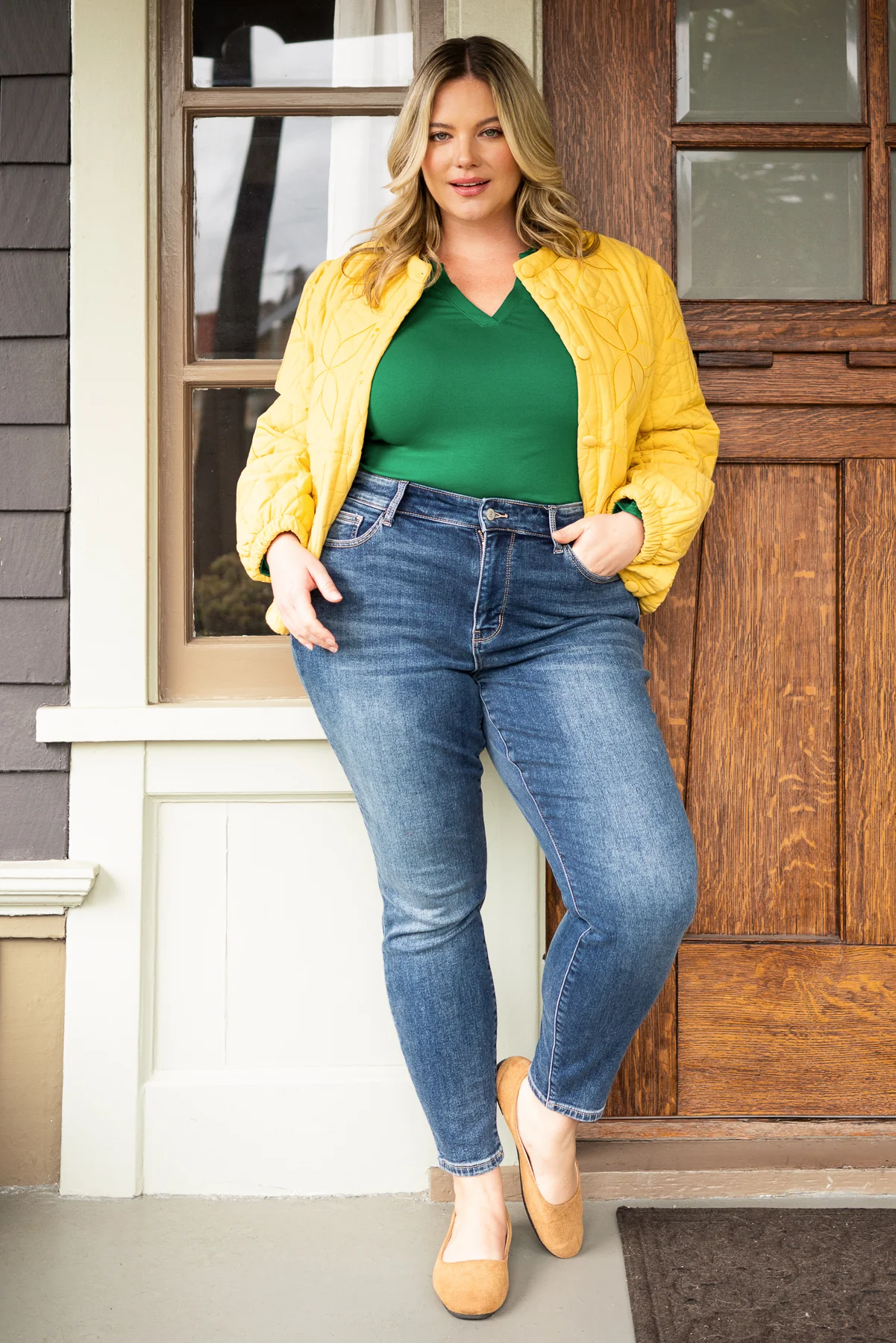 Jennifer Mid Rise Thermal Skinny Jeans - PLUS