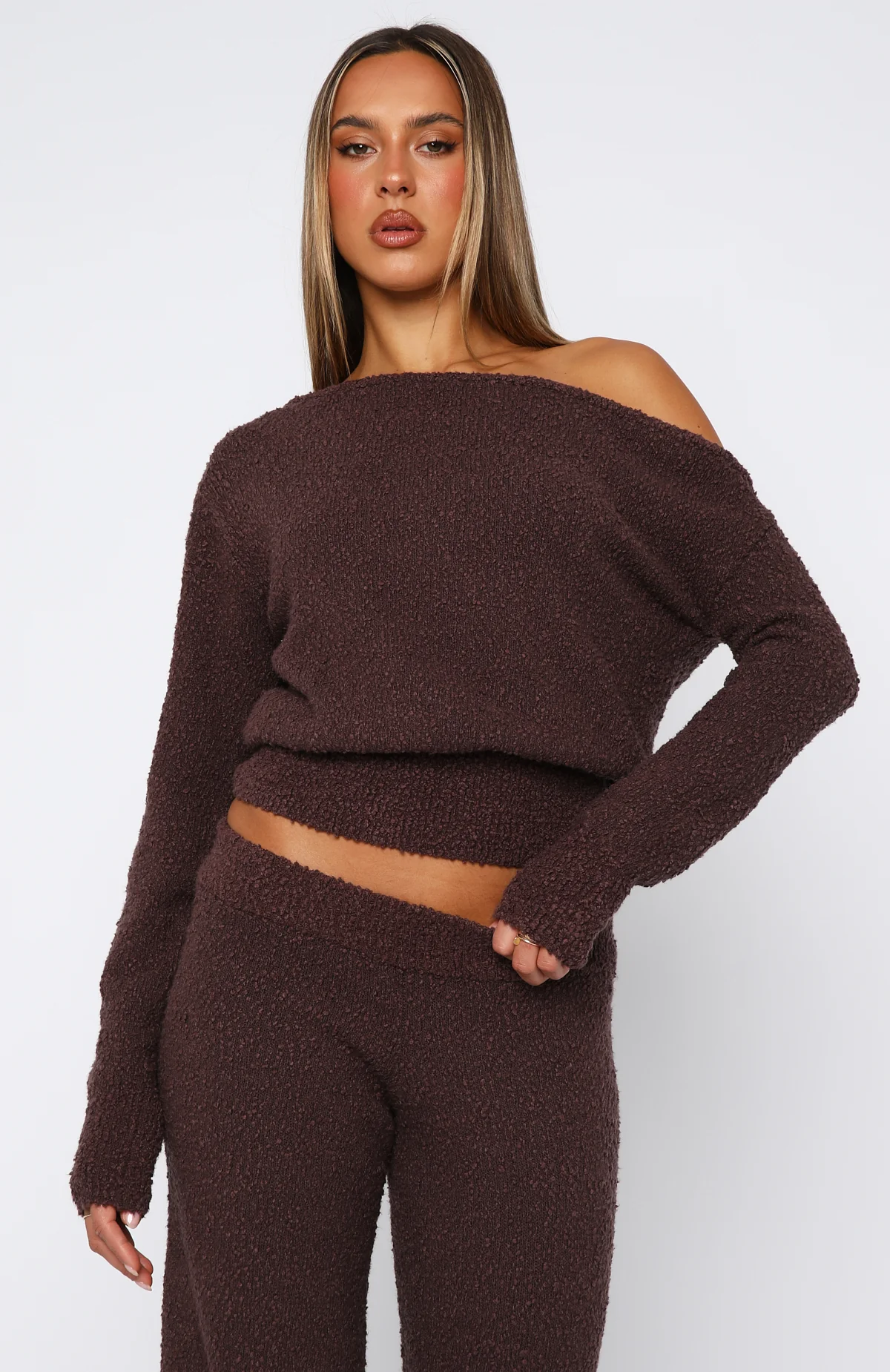 Please Be Mine Knit Sweater Chocolate