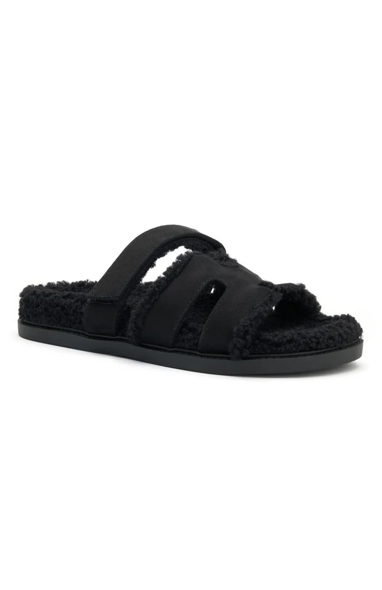 Sandra Shearling Sandals Black