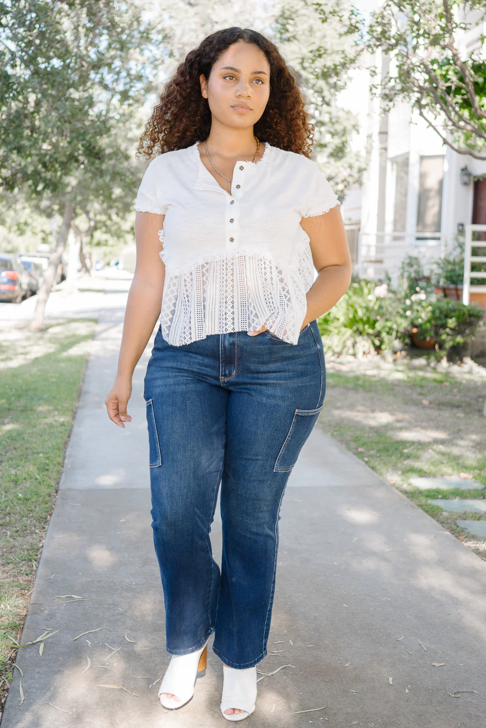 Karla High Rise Cargo Bootcut Jeans - PLUS